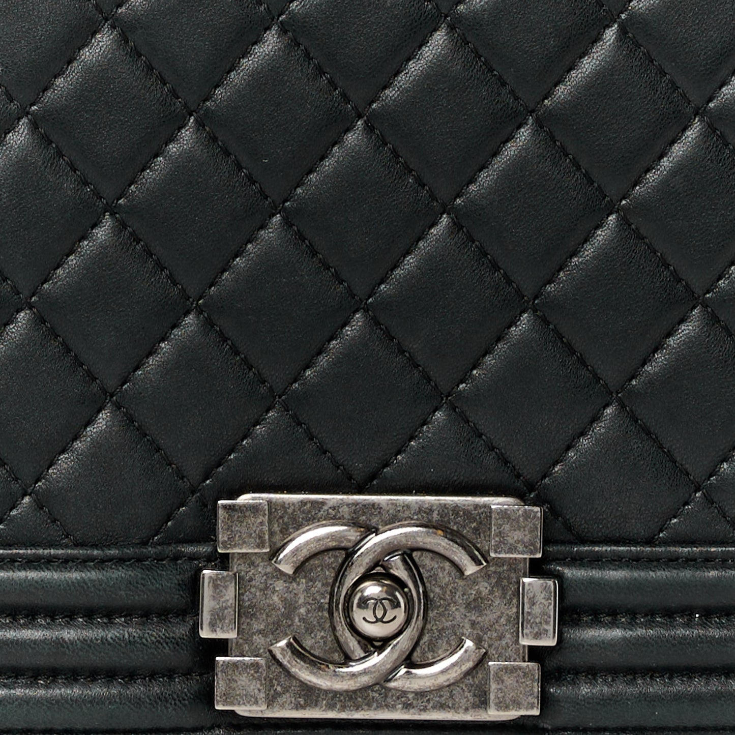 Calfskin Quilted New Medium Boy Flap Black