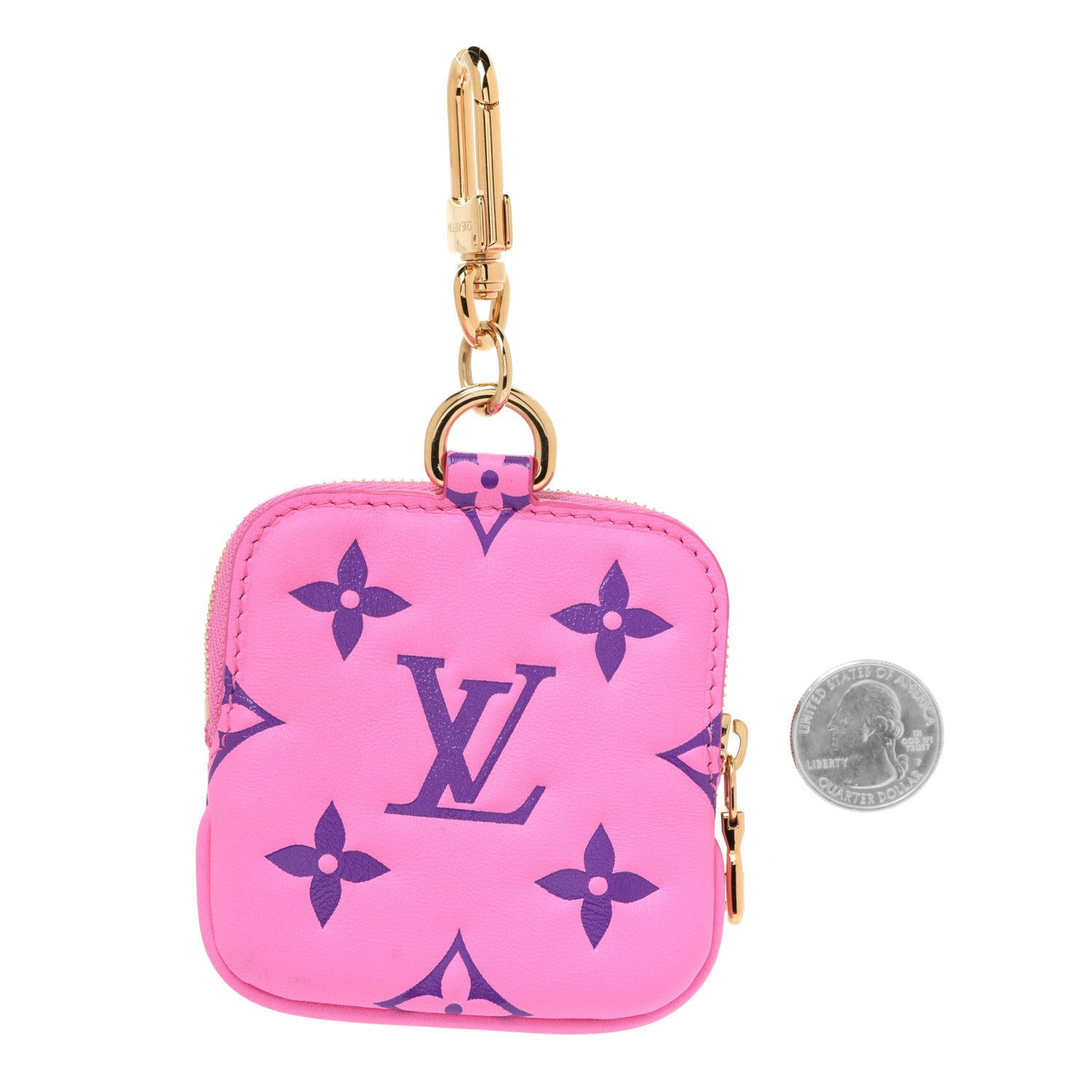 Louis Vuitton Lambskin Embossed Monogram Vuittamins Multipochette Lanyard Key Holder Rose Violet 2 of 4