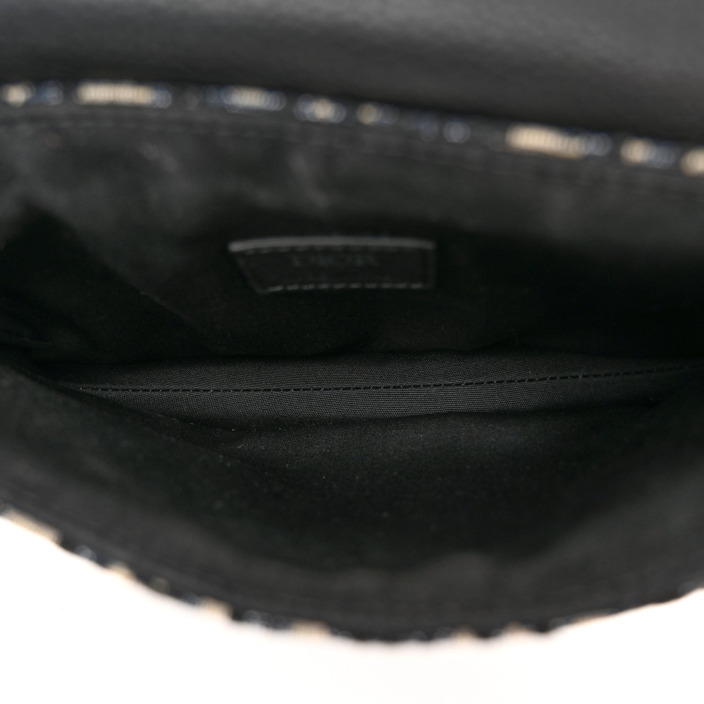 Oblique Saddle Messenger Pouch Beige Black