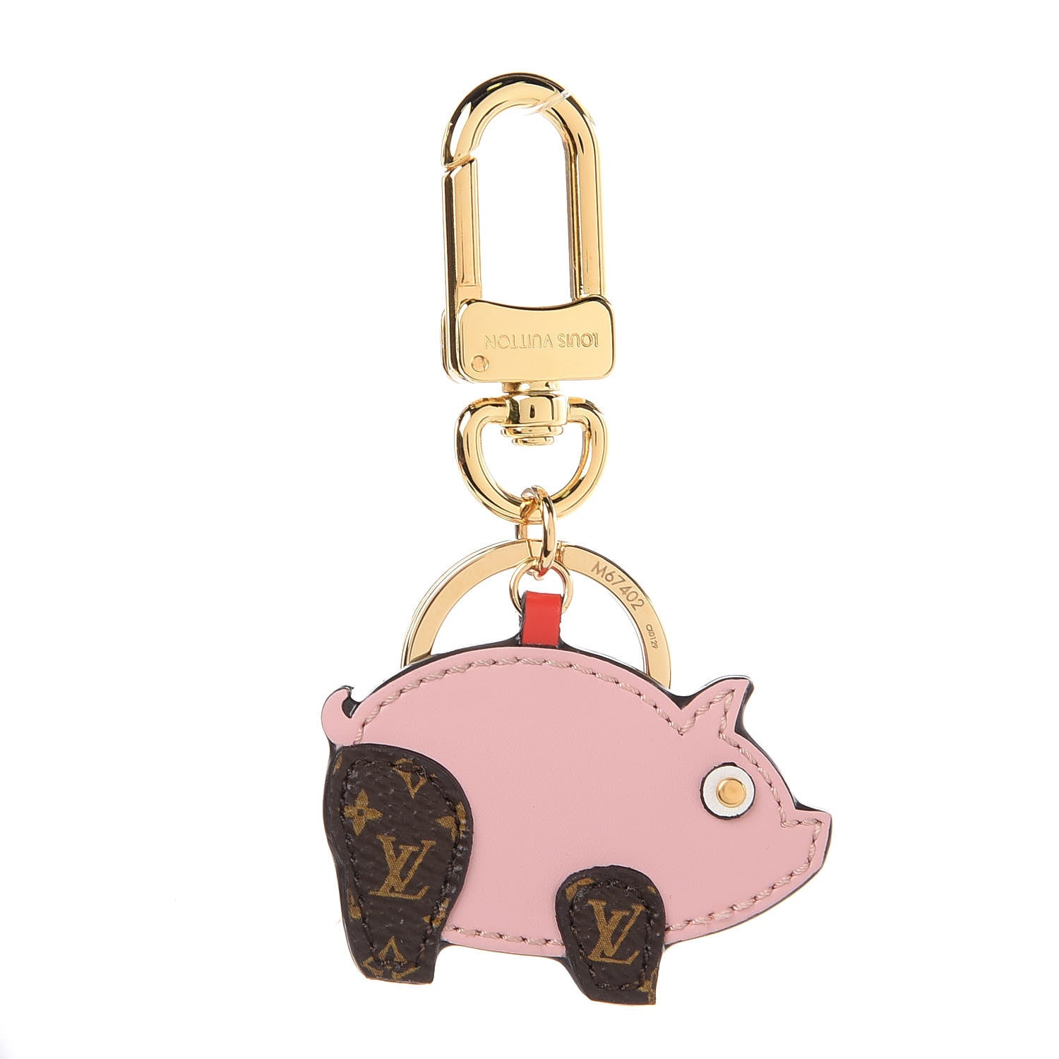 Louis Vuitton Calfskin Superstition Pig Bag Charm Key Holder Rose