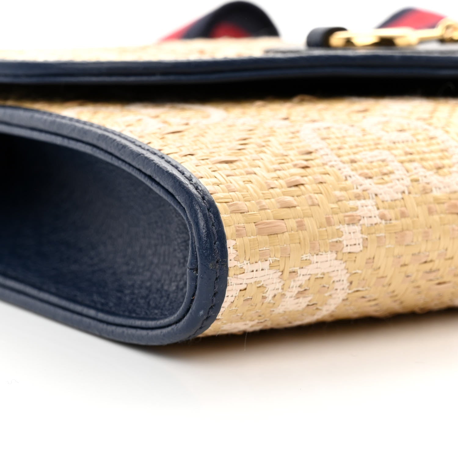 Gucci Raffia Textured Dollar Calfskin GG Monogram Web Small Horsebit 1955 Crossbody Bag 9 of 11