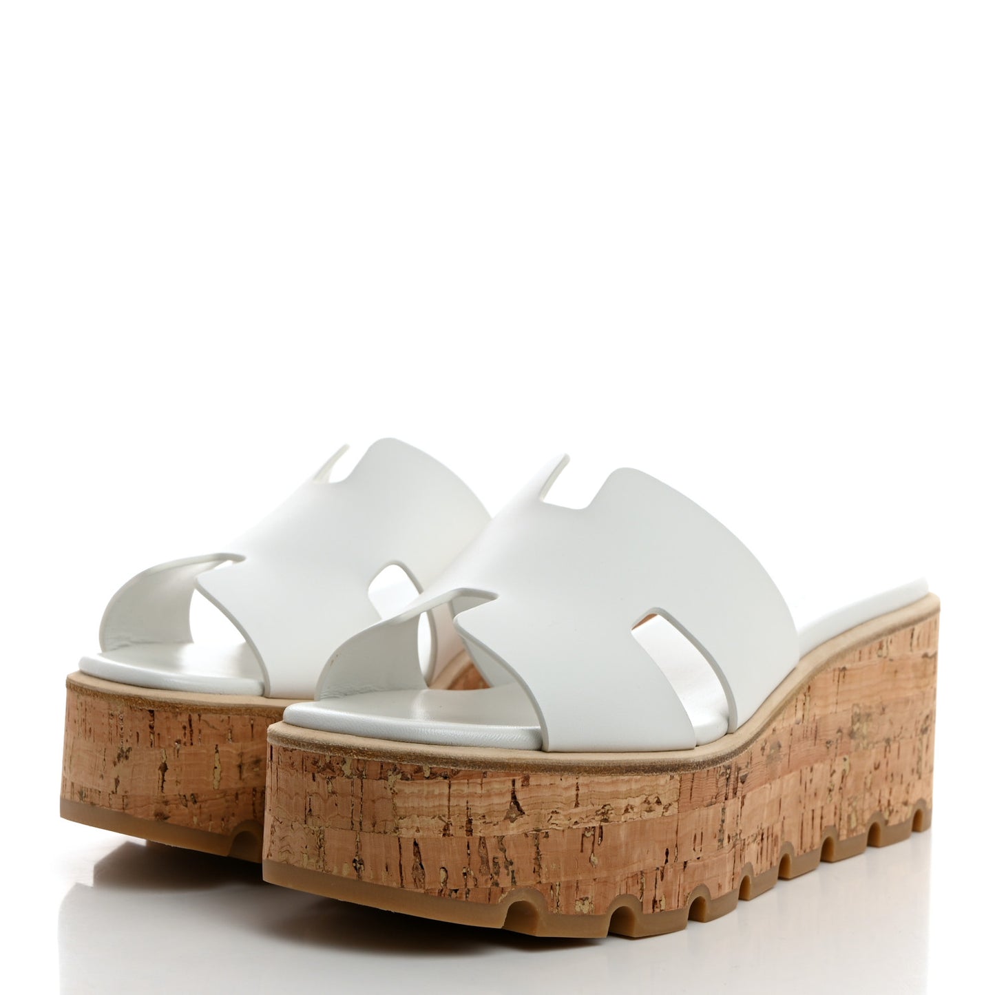 Calfskin Cork Eze 30 Sandals 37 White