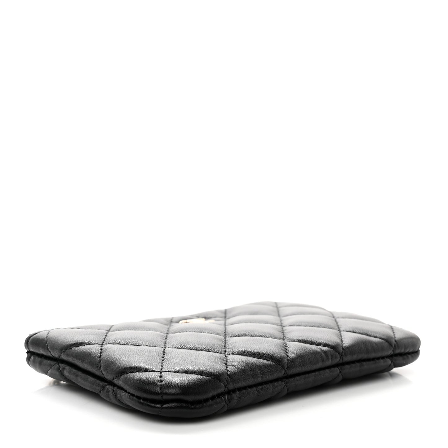 Lambskin Quilted Small No. 5 Cosmetic Case Black