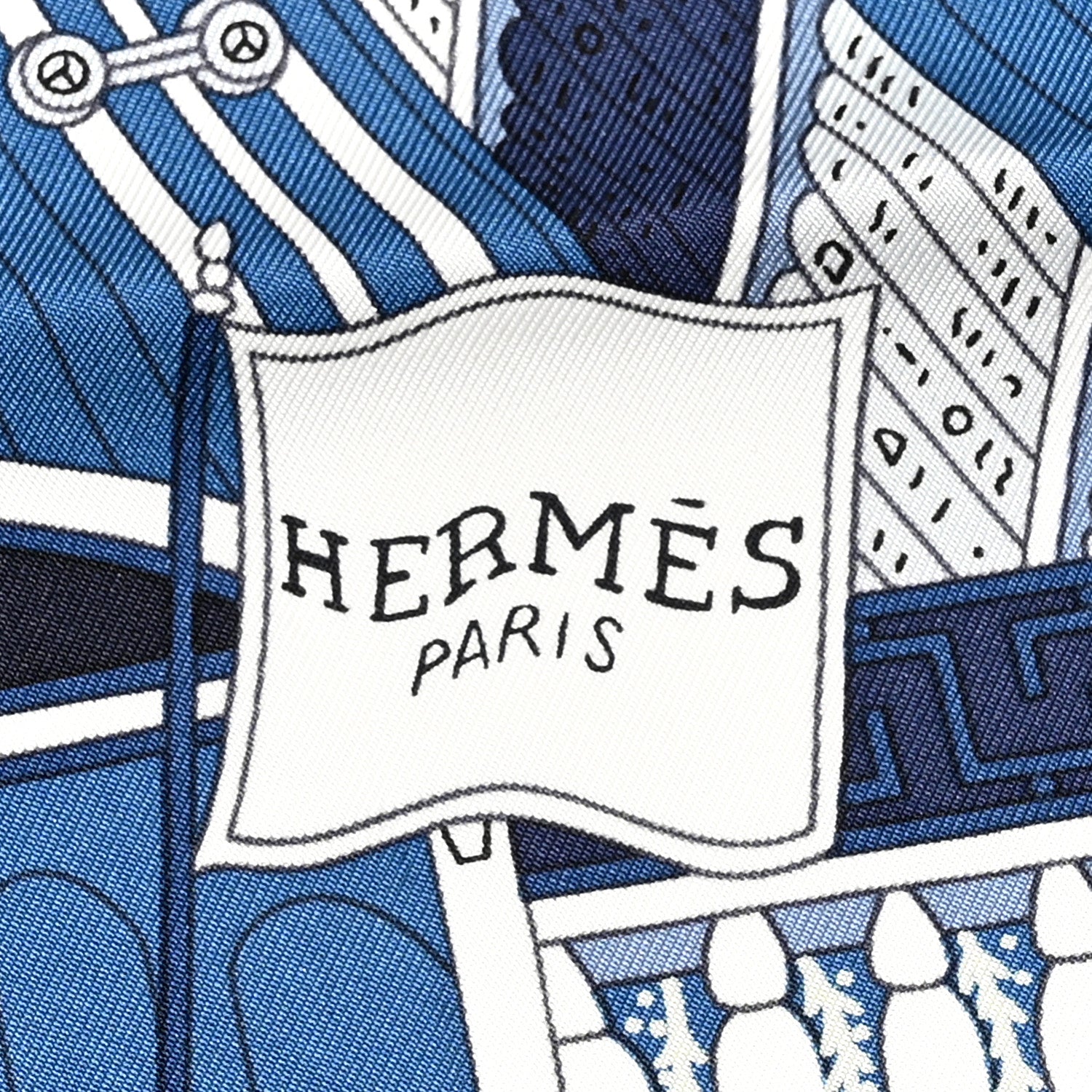 Hermes Silk Objets de Curiosite Scarf 90 Marine Rose Poudre 2 of 5