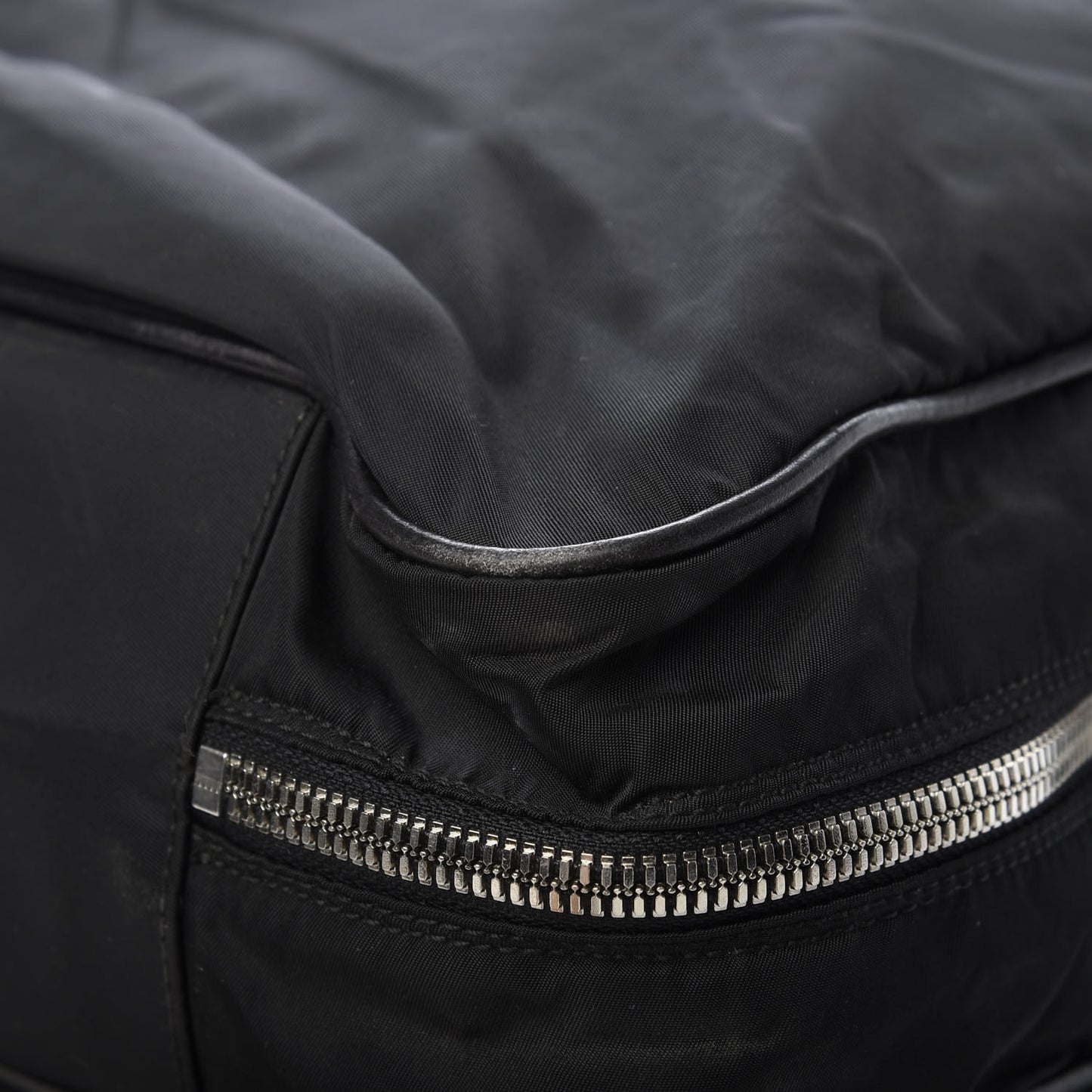 Soft Calfskin Tessuto Nylon Travel Bag Black