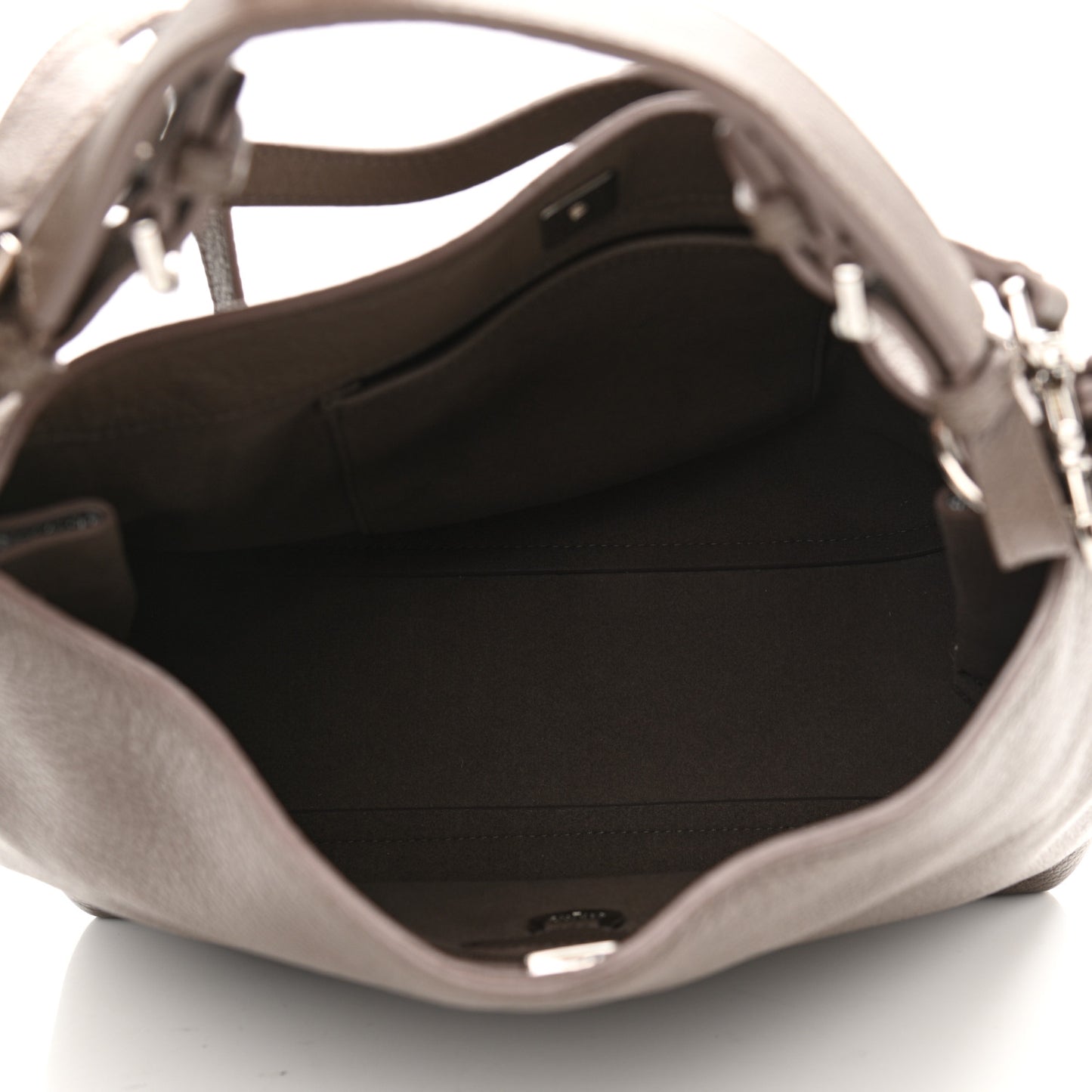 Goat Printed Calfskin Small Freya Hobo Taupe