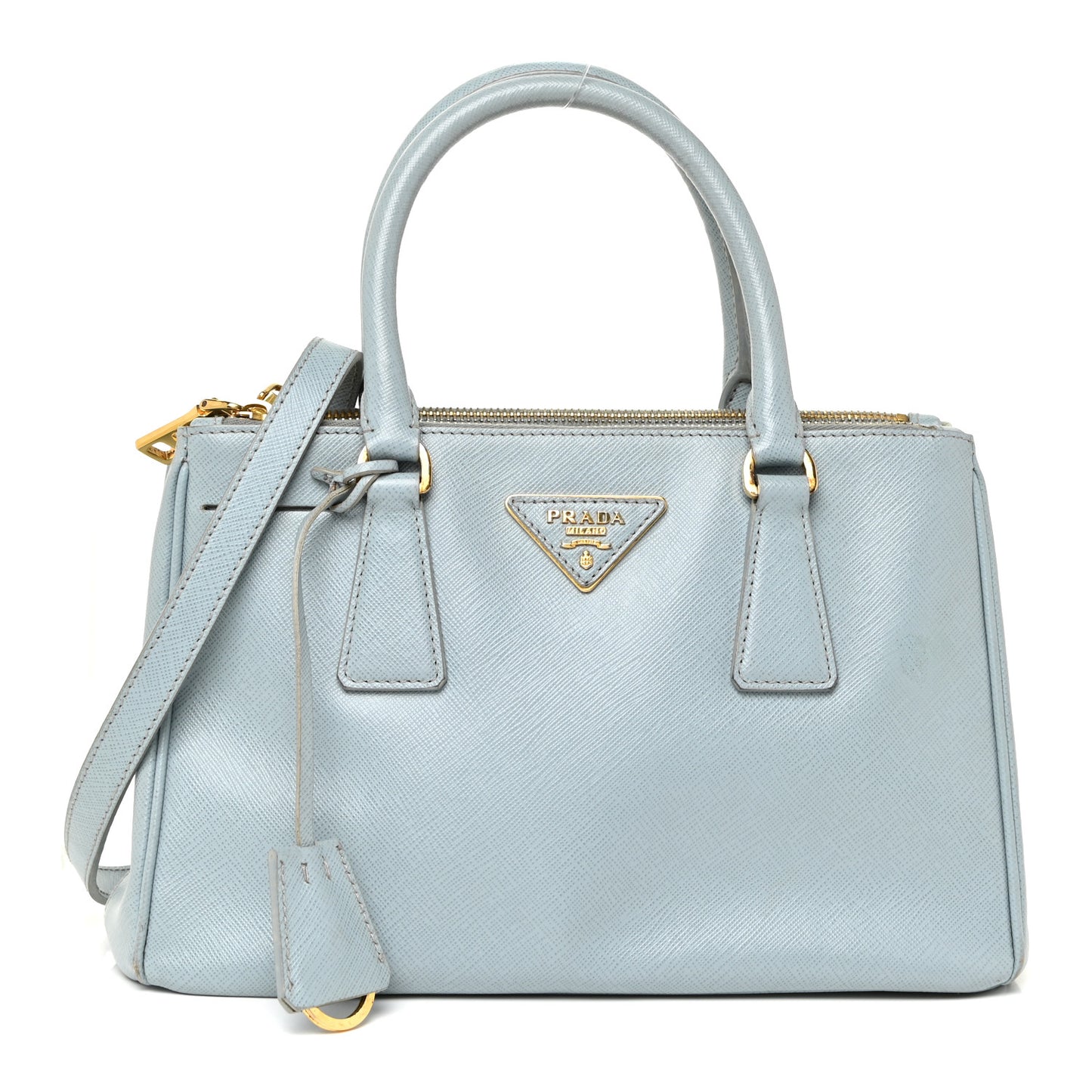 Saffiano Lux Mini Double Zip Tote Lago