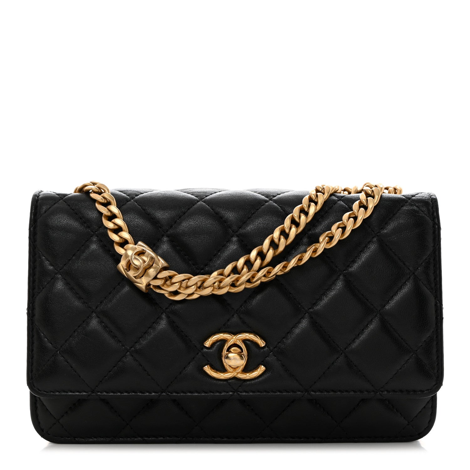 Chanel Lambskin Quilted Pillow Crush Wallet On Chain WOC Black 1 of 11