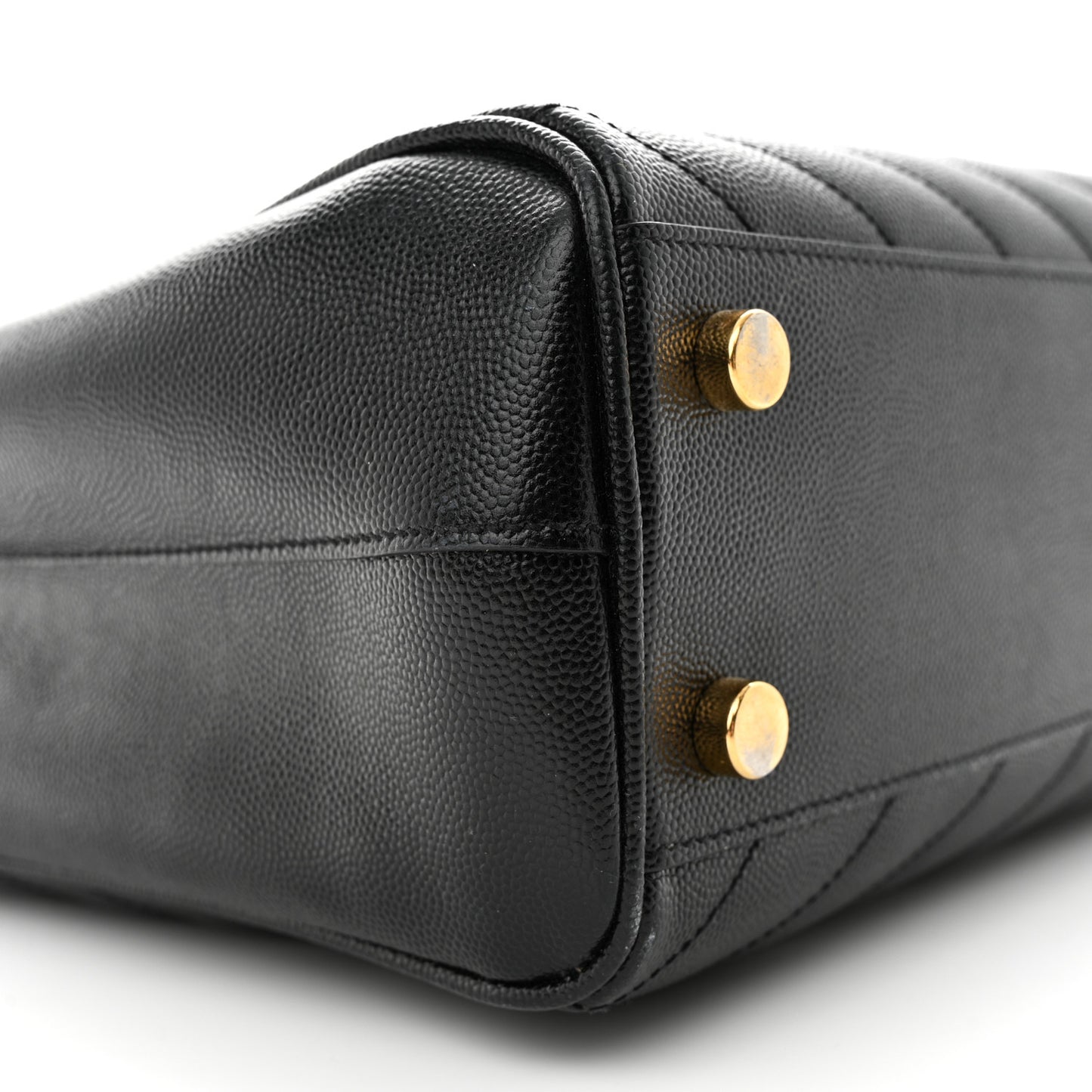 Grain De Poudre Matelasse Chevron Monogram Shopping Bag Black