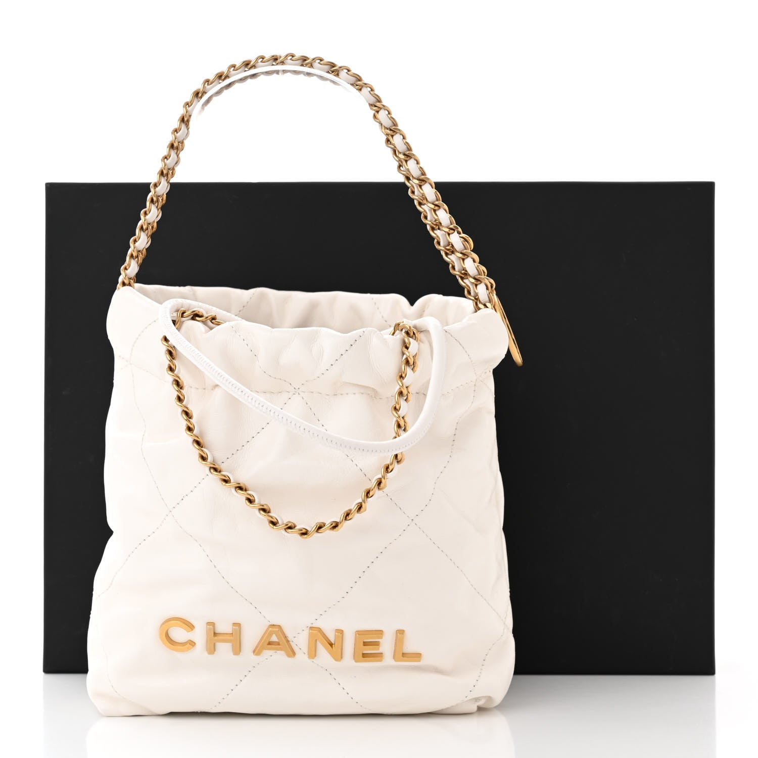 Chanel Shiny Calfskin Quilted Mini Chanel 22 White 12 of 12