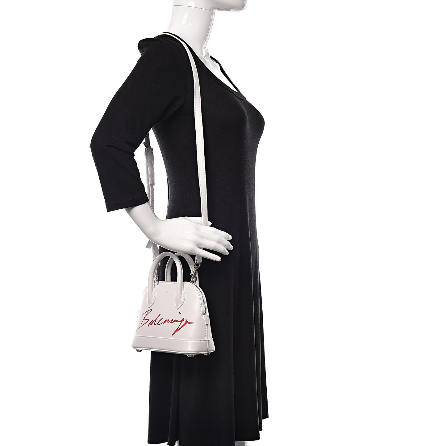 Calfskin Lipstick Logo XXS Ville Top Handle Bag White