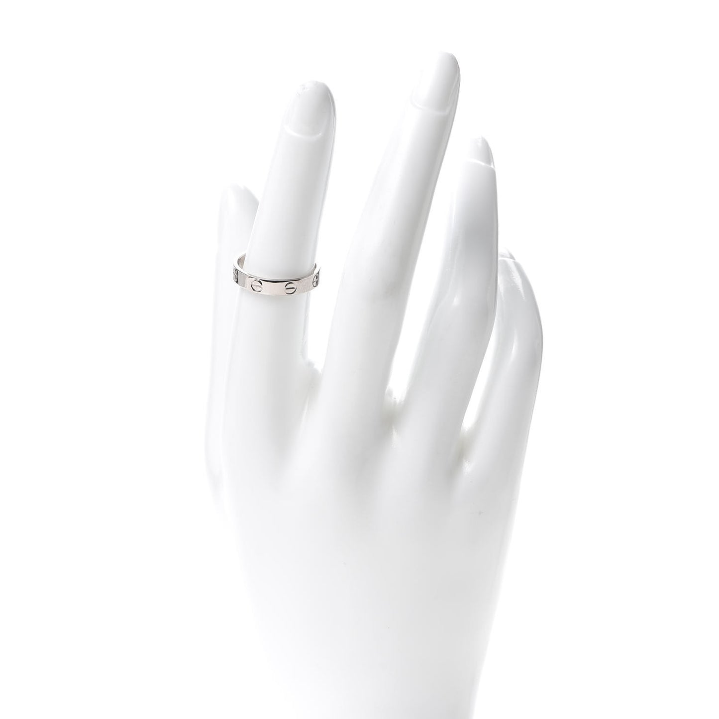 18K White Gold 3.5mm LOVE Wedding Band Ring 53 6.25