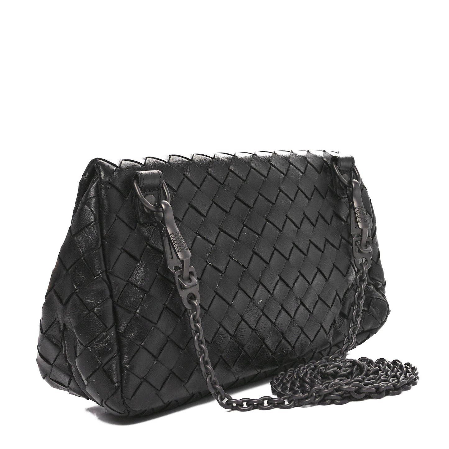 Nappa Intrecciato Small Chain Crossbody Black