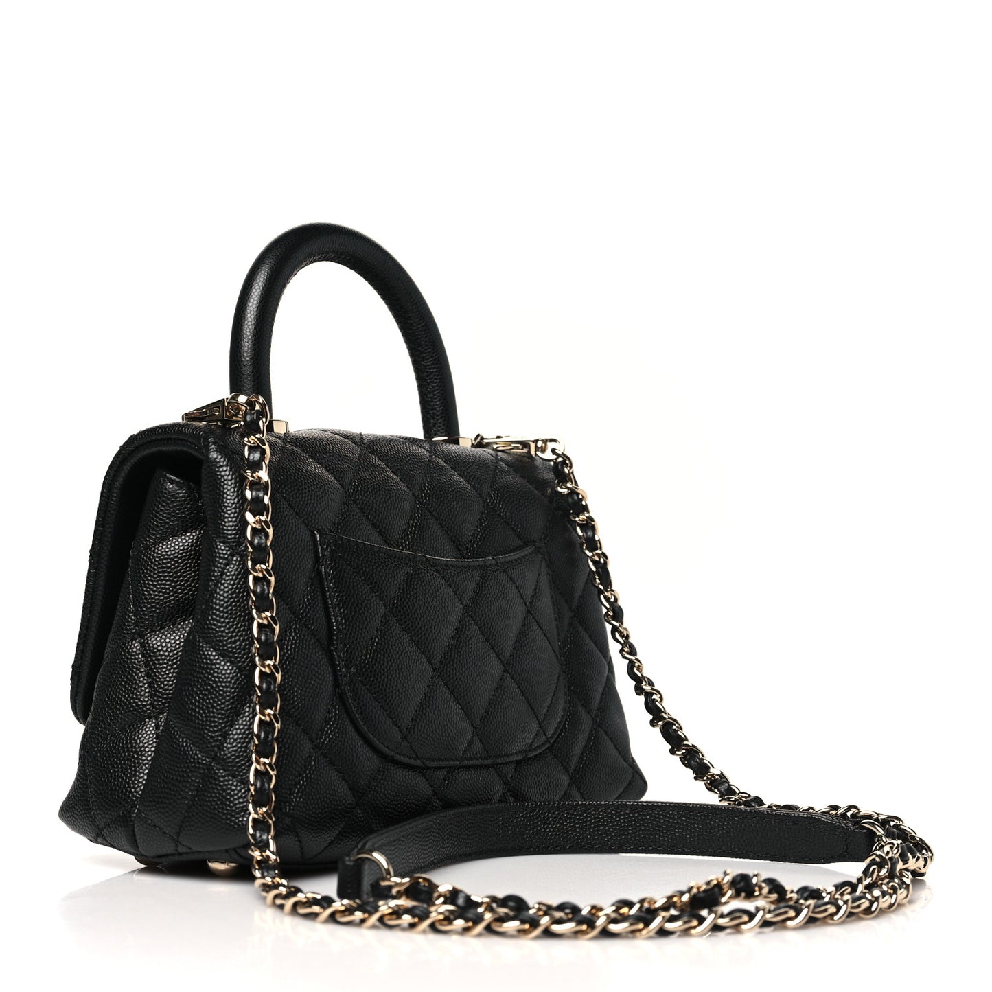 Caviar Quilted Extra Mini Coco Handle Flap Black