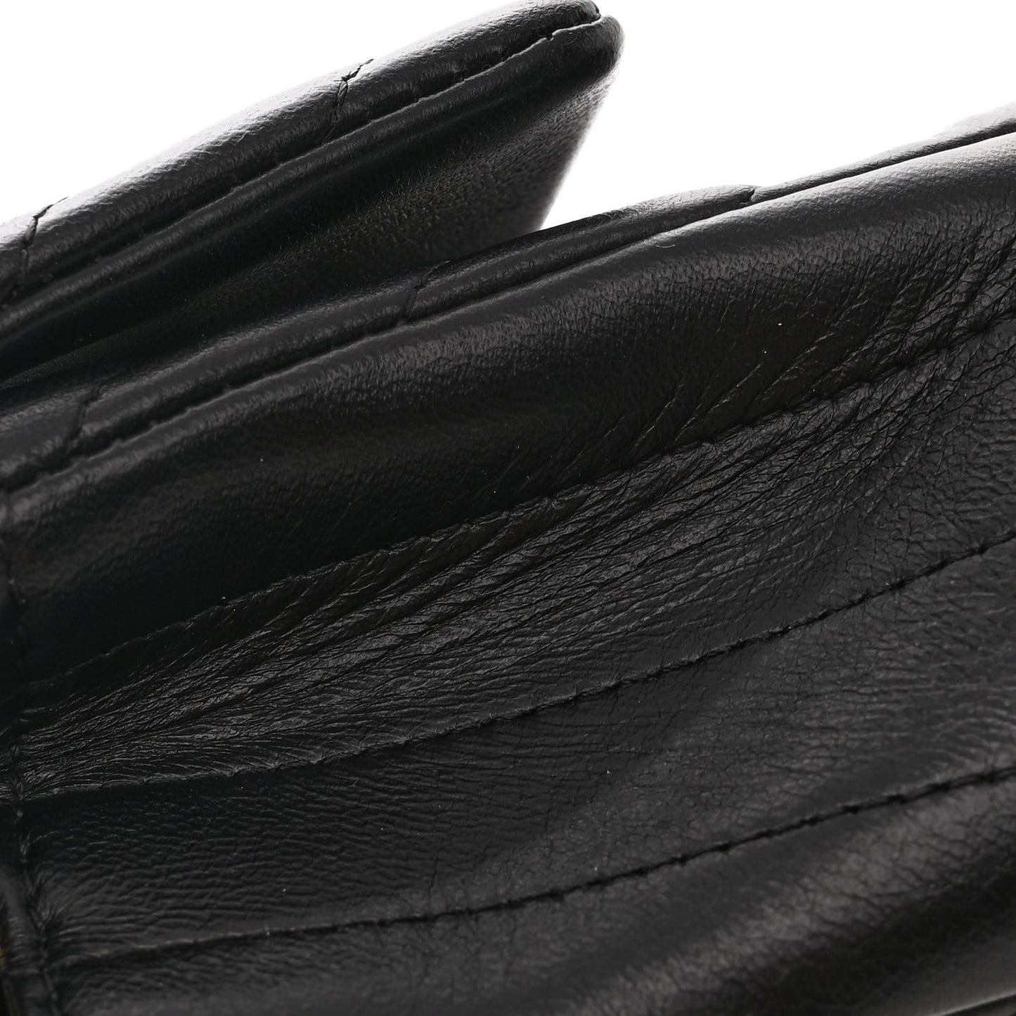 Lambskin Chevron Quilted Mini Rectangular Flap Black