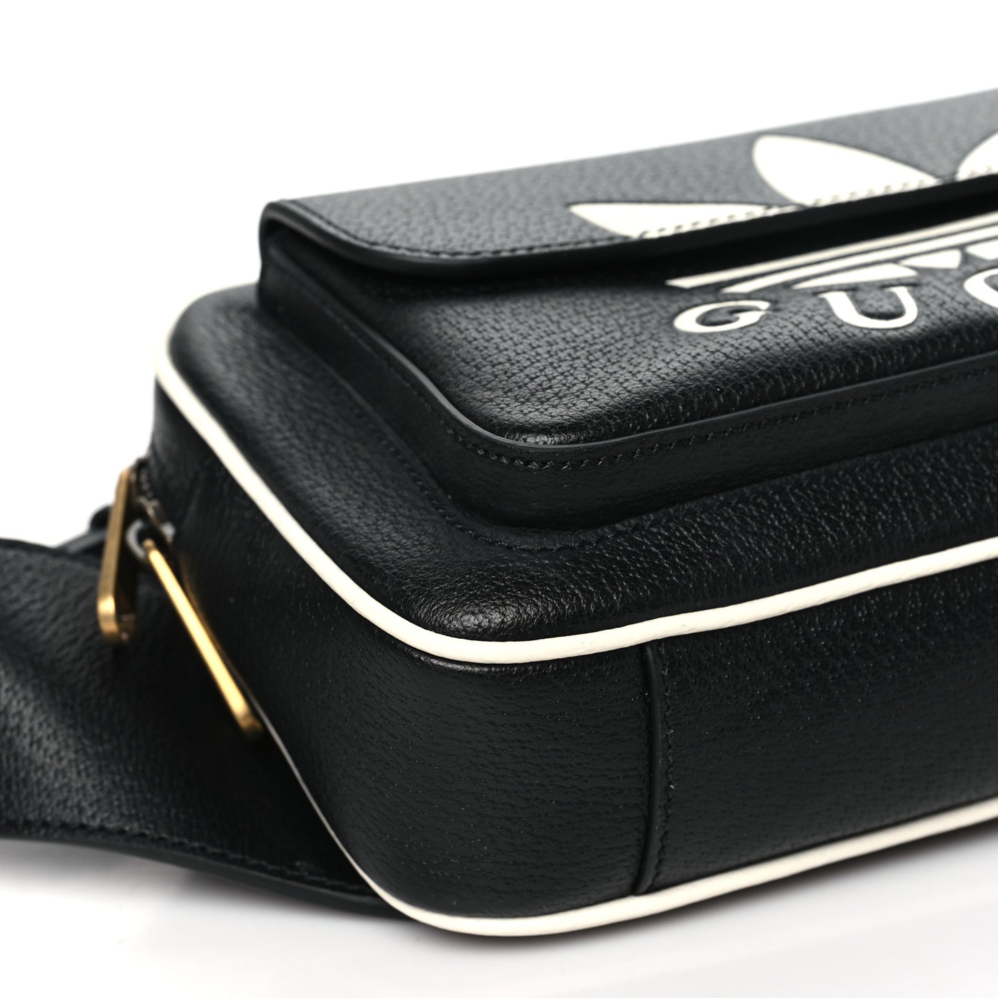 X ADIDAS Textured Dollar Calfskin Belt Bag Black
