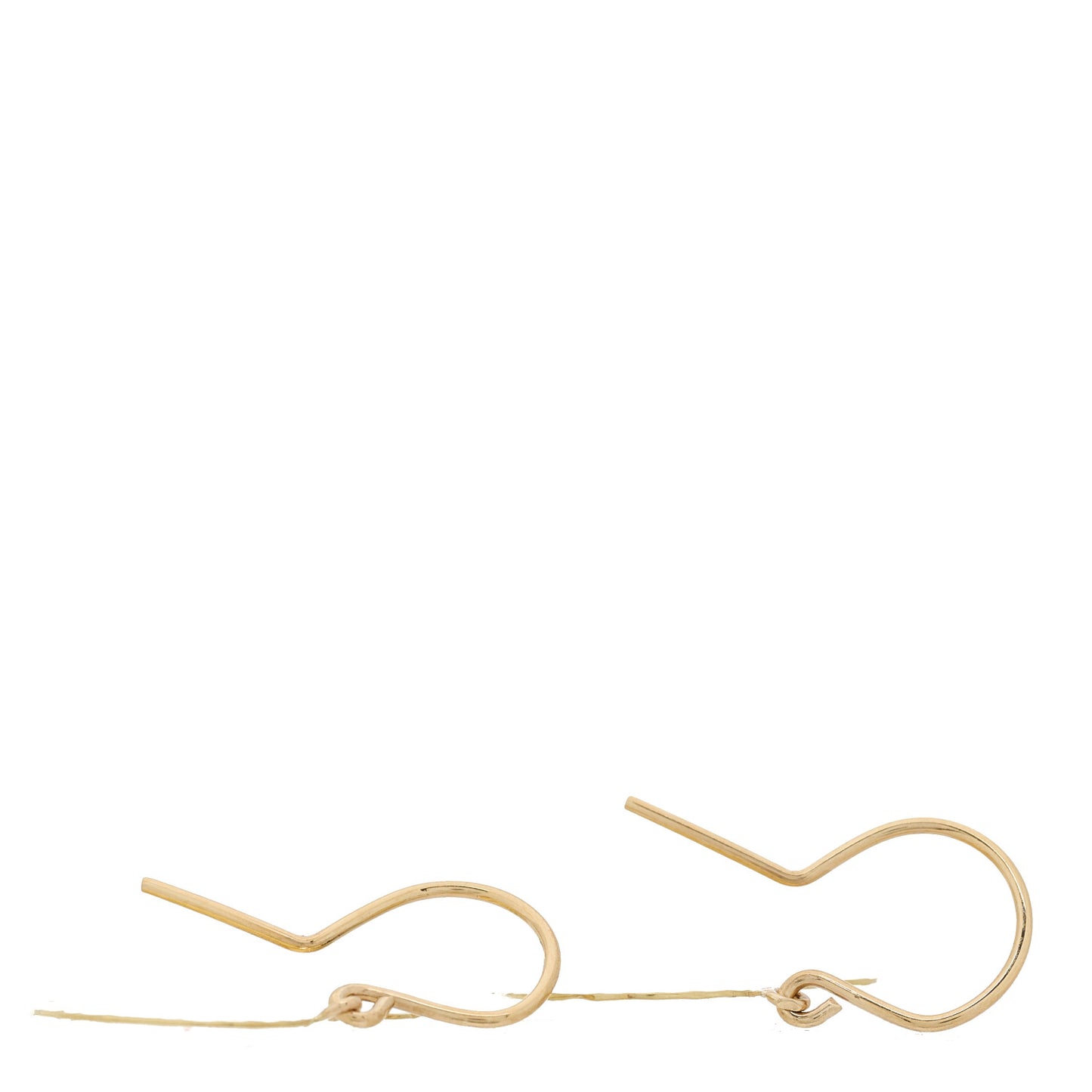 18K Yellow Gold Hammered Heart Drop Earrings