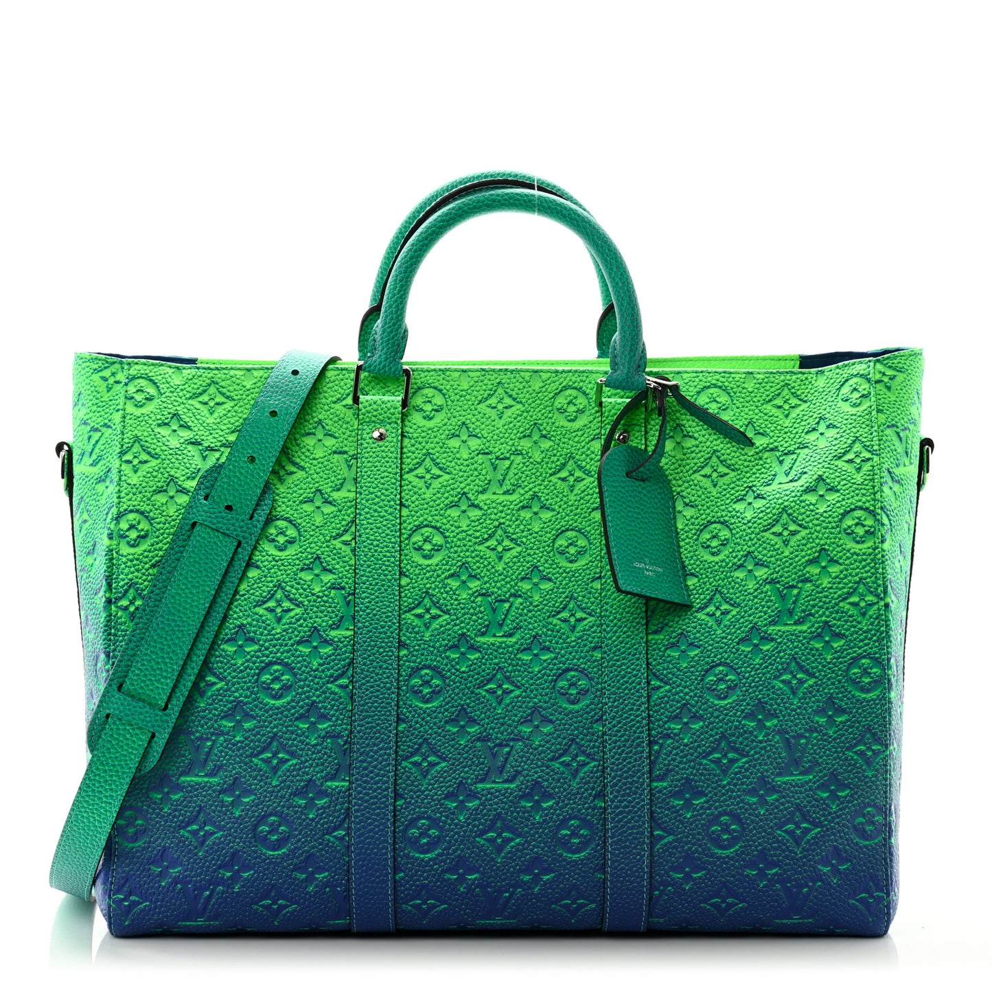 Taurillon Illusion Keepall Tote Bleu Vert