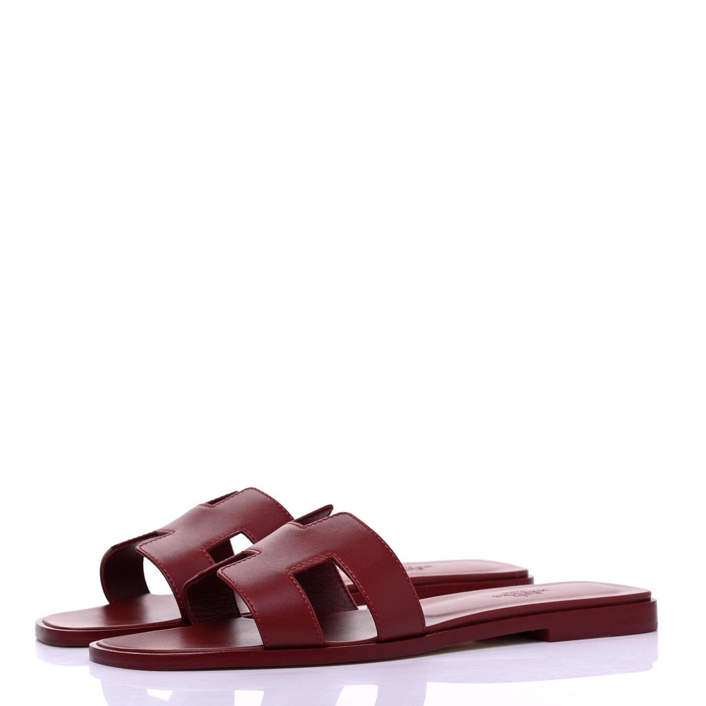 Calfskin Oran Sandals 38.5 Rouge Tomette