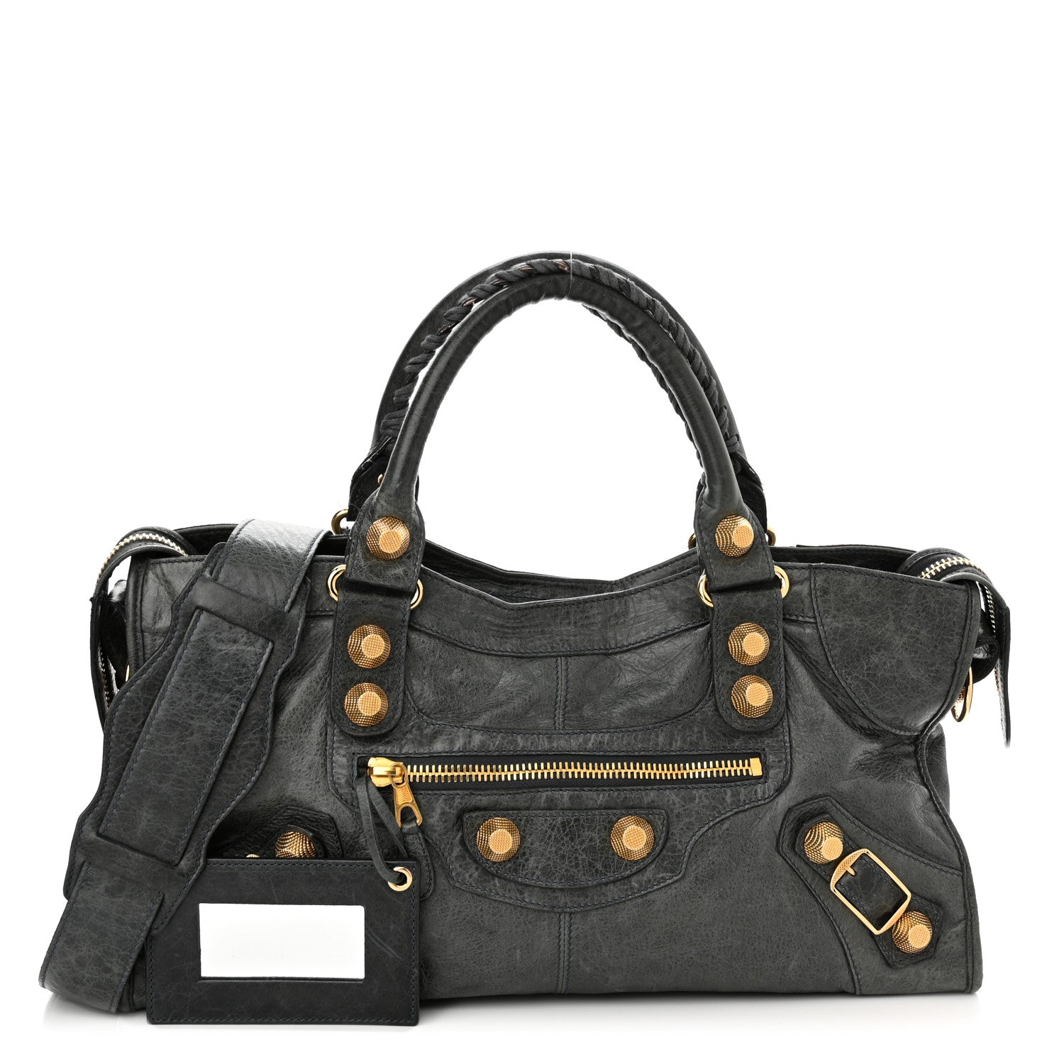 希少 BALENCIAGA クラシックコンチネンタル Balenciaga Agneau Giant 21 Gold Hardware Part Time Anthracite