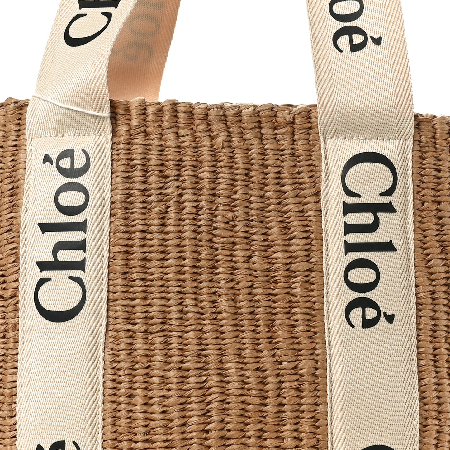 Raffia Large Woody Basket Bag White