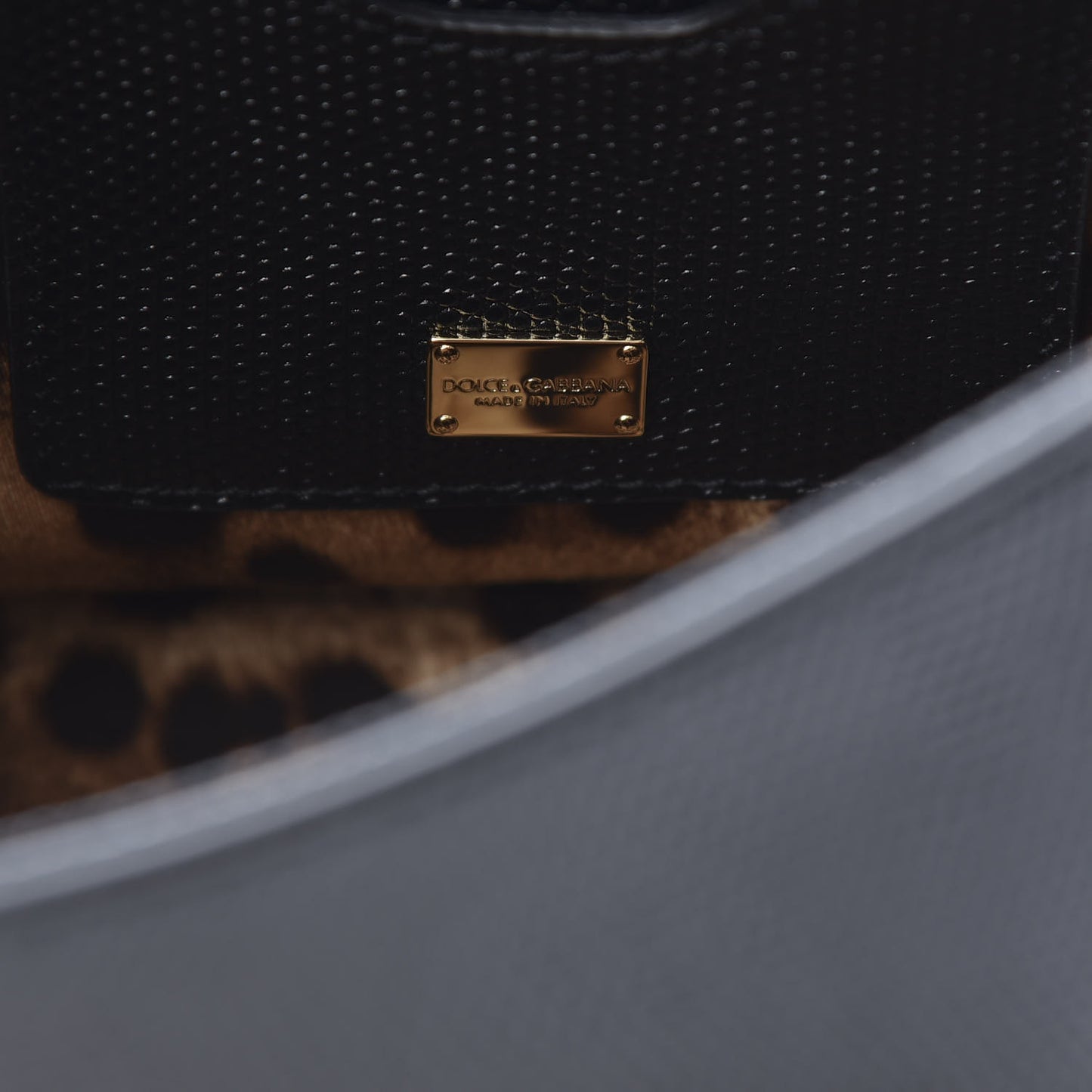 Iguana Calfskin Embossed Medium Miss Sicily Satchel Black