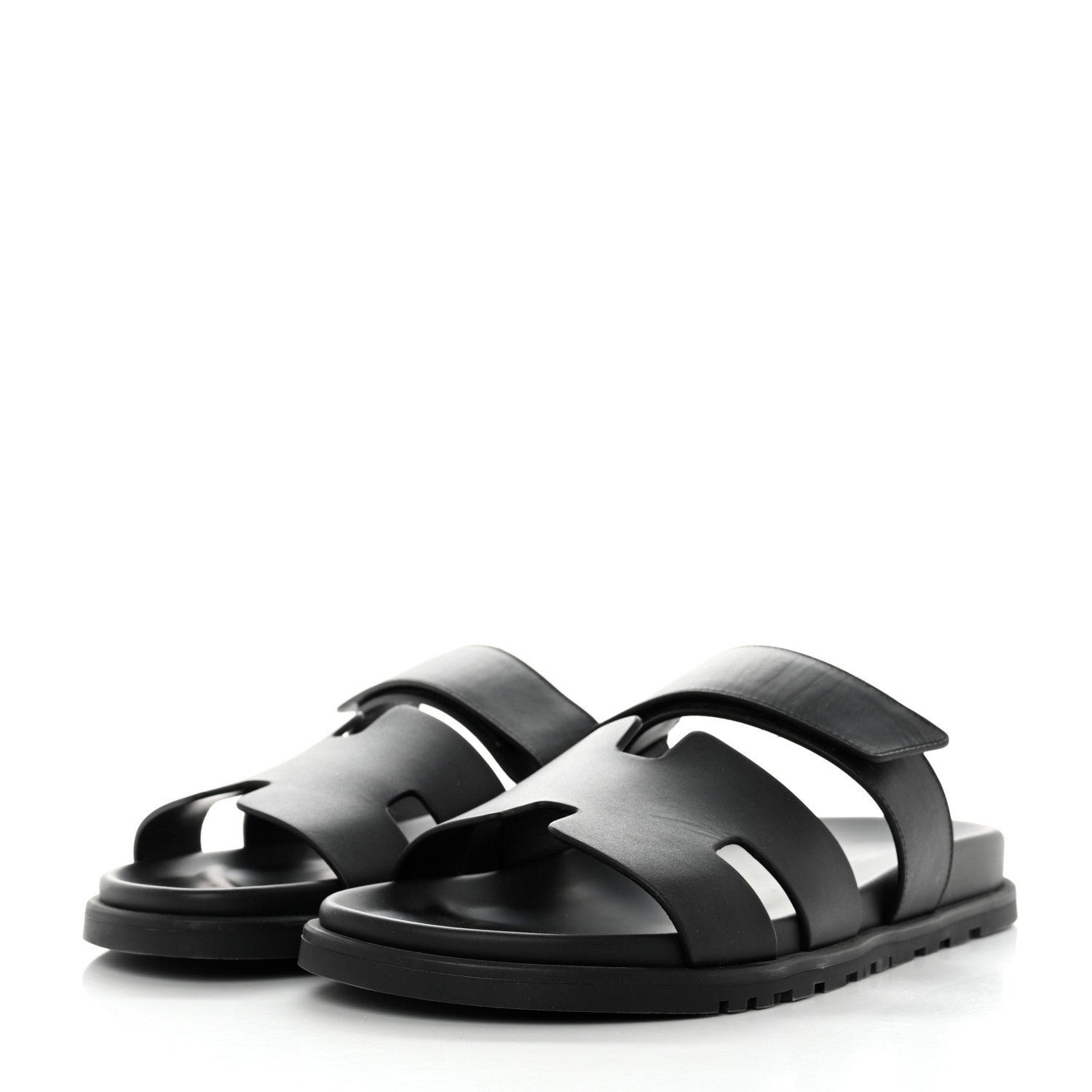 Hermes Calfskin Mens Chypre Sandals 42 Black 3 of 10