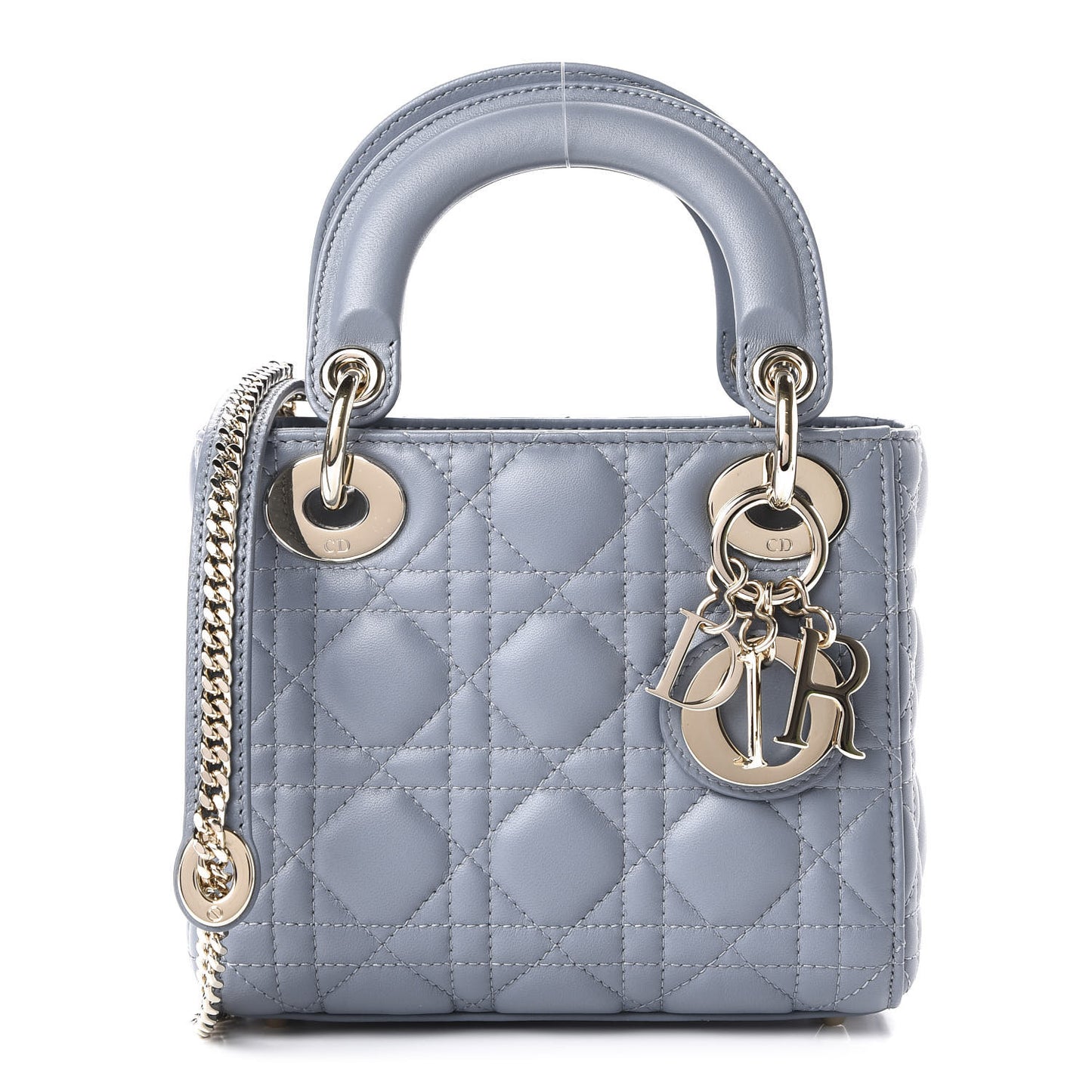 Lambskin Cannage Mini Lady Dior Cloud Blue