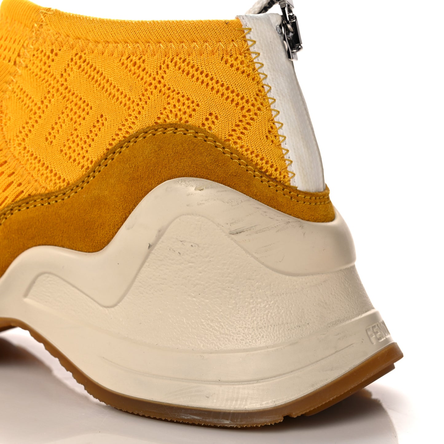 Technical 3D Mesh Womens FFluid Zip Up Sneakers 37 Reggae Corn White