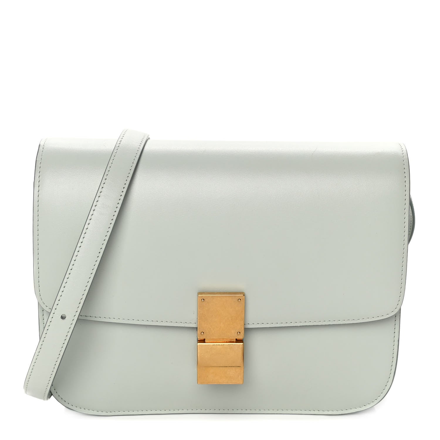 Celine Box Calfskin Medium Classic Box Flap Bag Mint 1032119