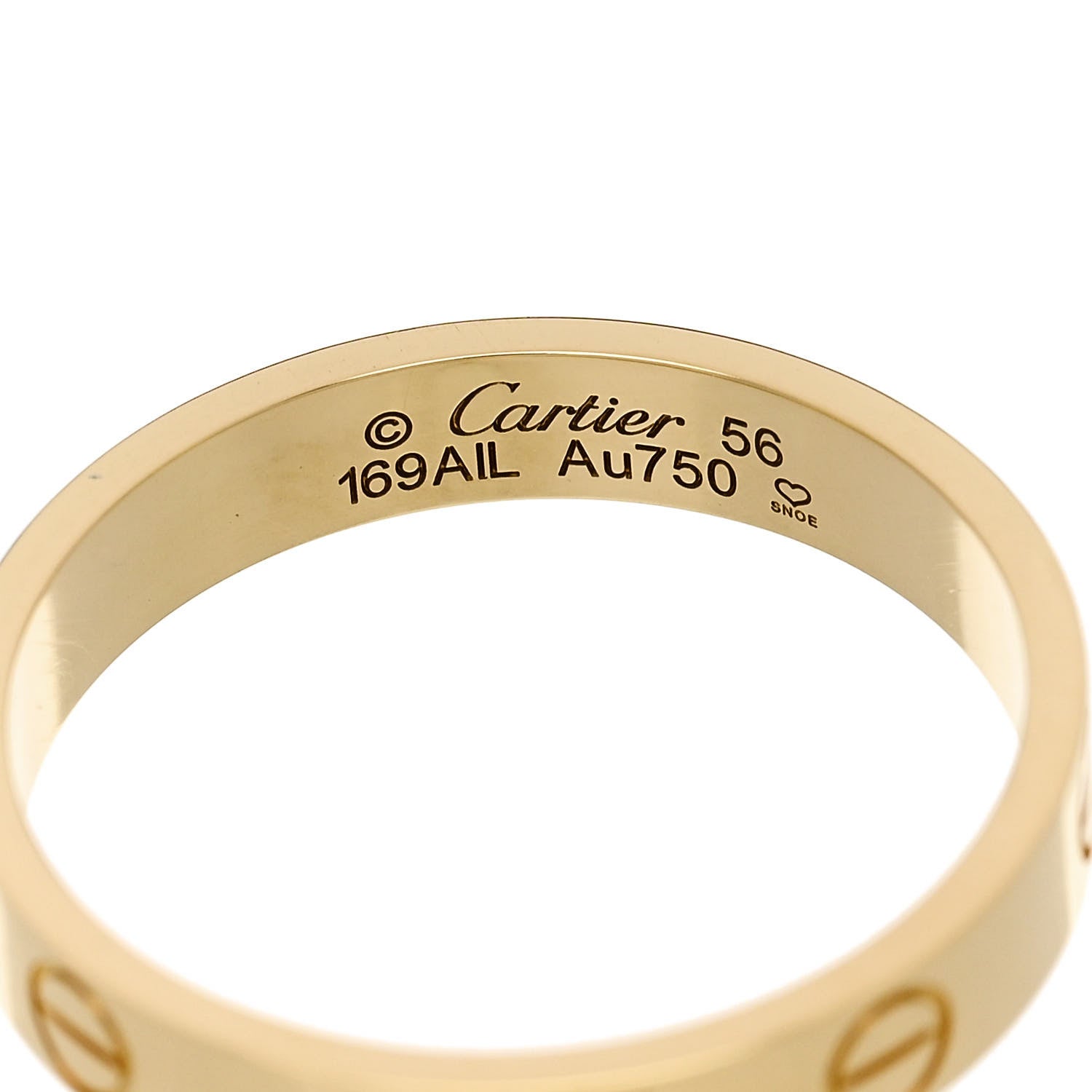 Cartier 18K Yellow Gold 3.5mm LOVE Wedding Band Ring 56 7.75 4 of 5