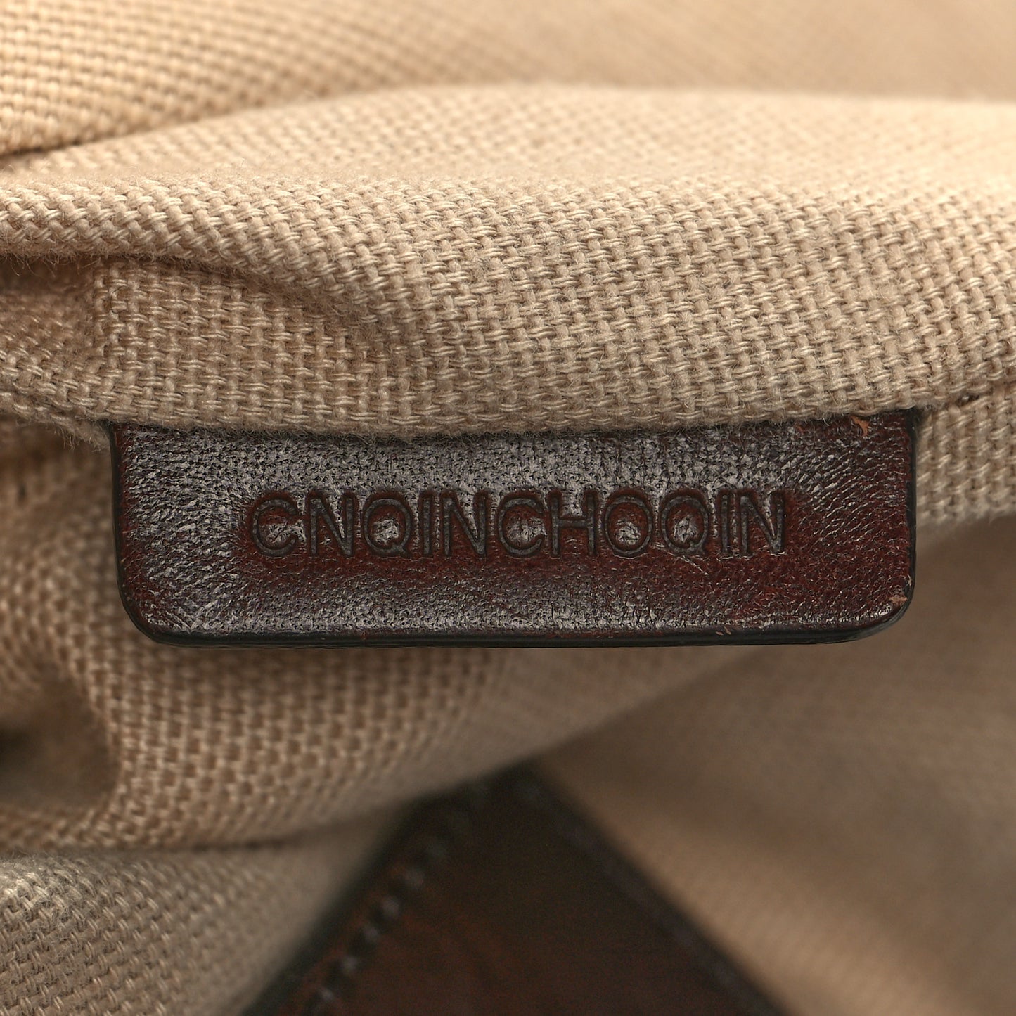 Canvas Mega Check Print Tote Beige