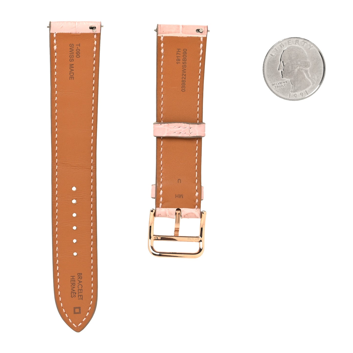 Matte Alligator Cape Cod Watch Strap Rose Pale