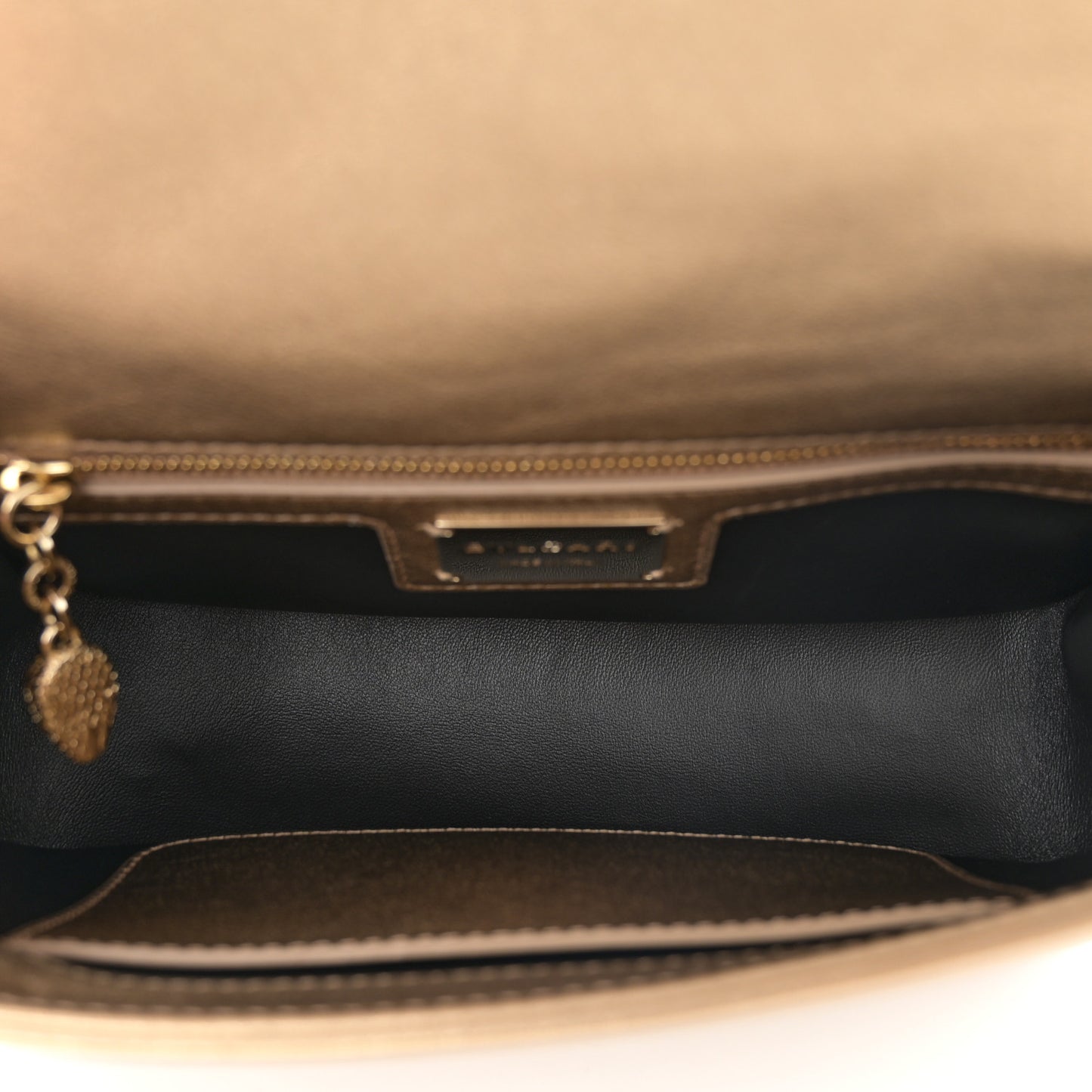 Metallic Calfskin Matelasse Mini Serpenti Cabochon Crossbody Bag Gold