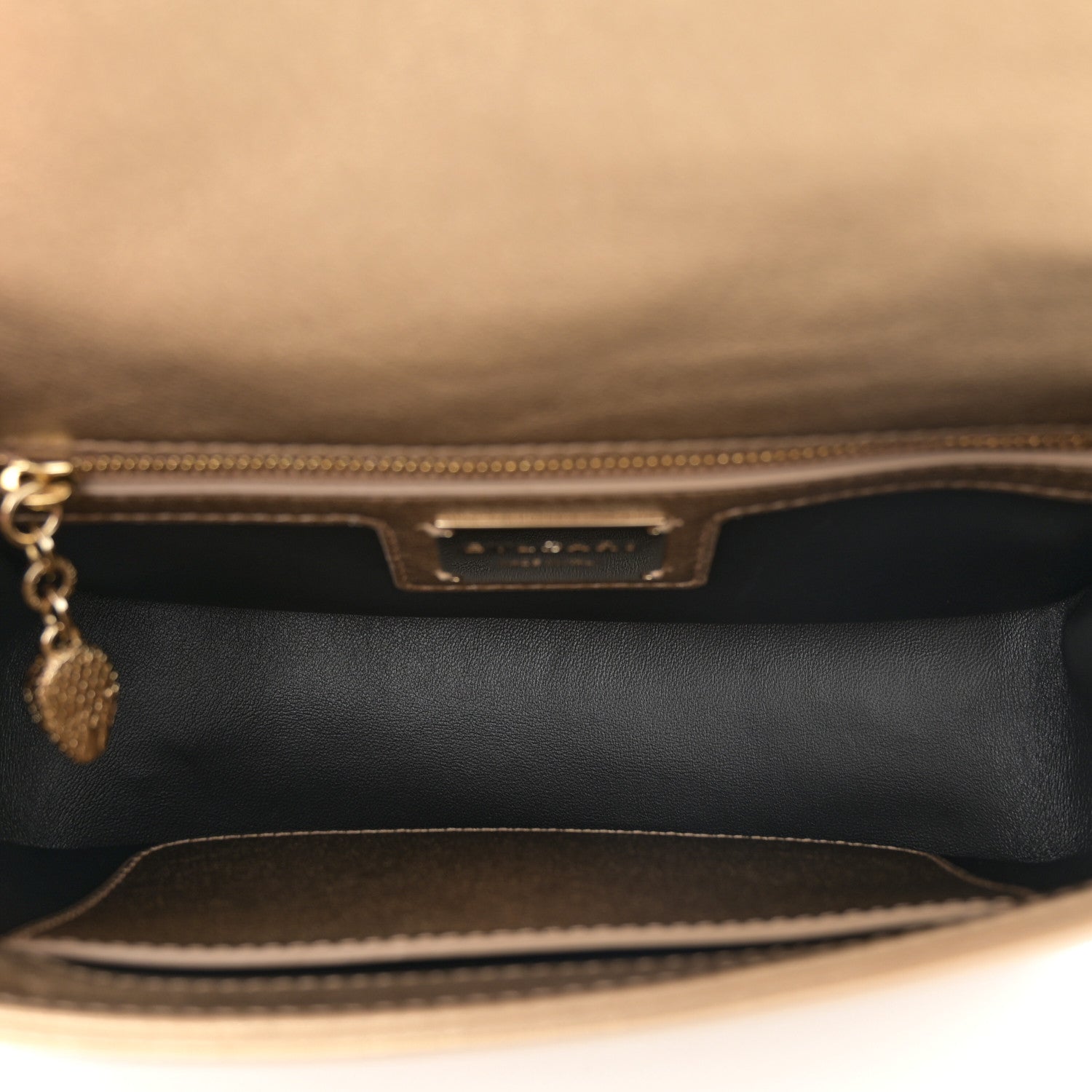 Bulgari Metallic Calfskin Matelasse Mini Serpenti Cabochon Crossbody Bag Gold 5 of 11