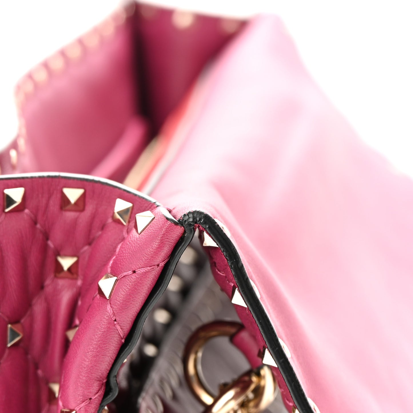 Nappa Large Rockstud Spike Shoulder Bag Camelia