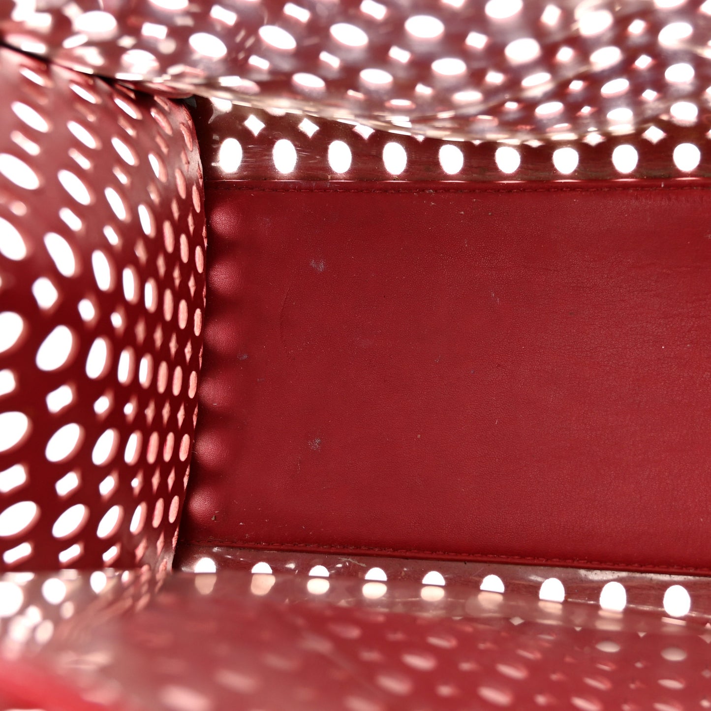 Saffiano Perforated Tote Red