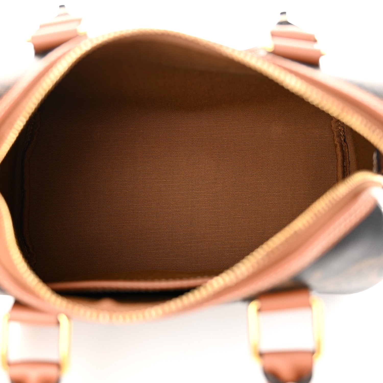 Celine Triomphe Canvas XL Calfskin Small Boston Bag Tan 5 of 10