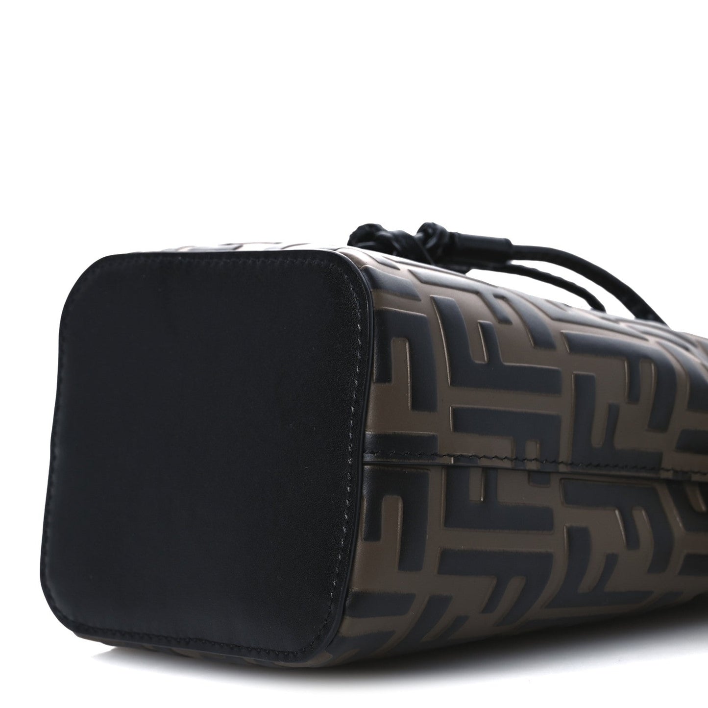Vitello Liberty F is Fendi Bi-Color FF 1974 Embossed Mini Mon Tresor Bucket Bag Maya Black