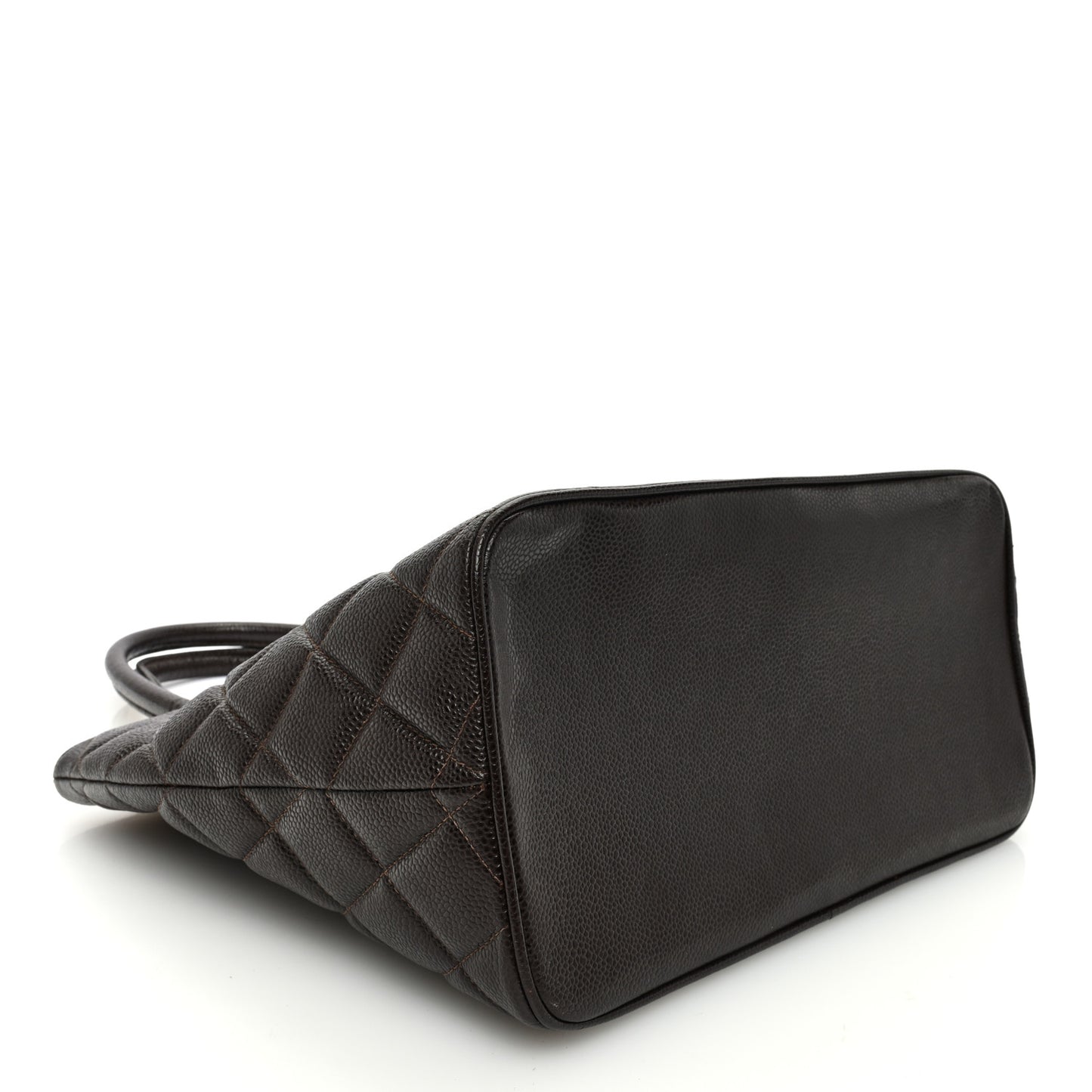 Caviar Quilted Medallion Tote Dark Brown