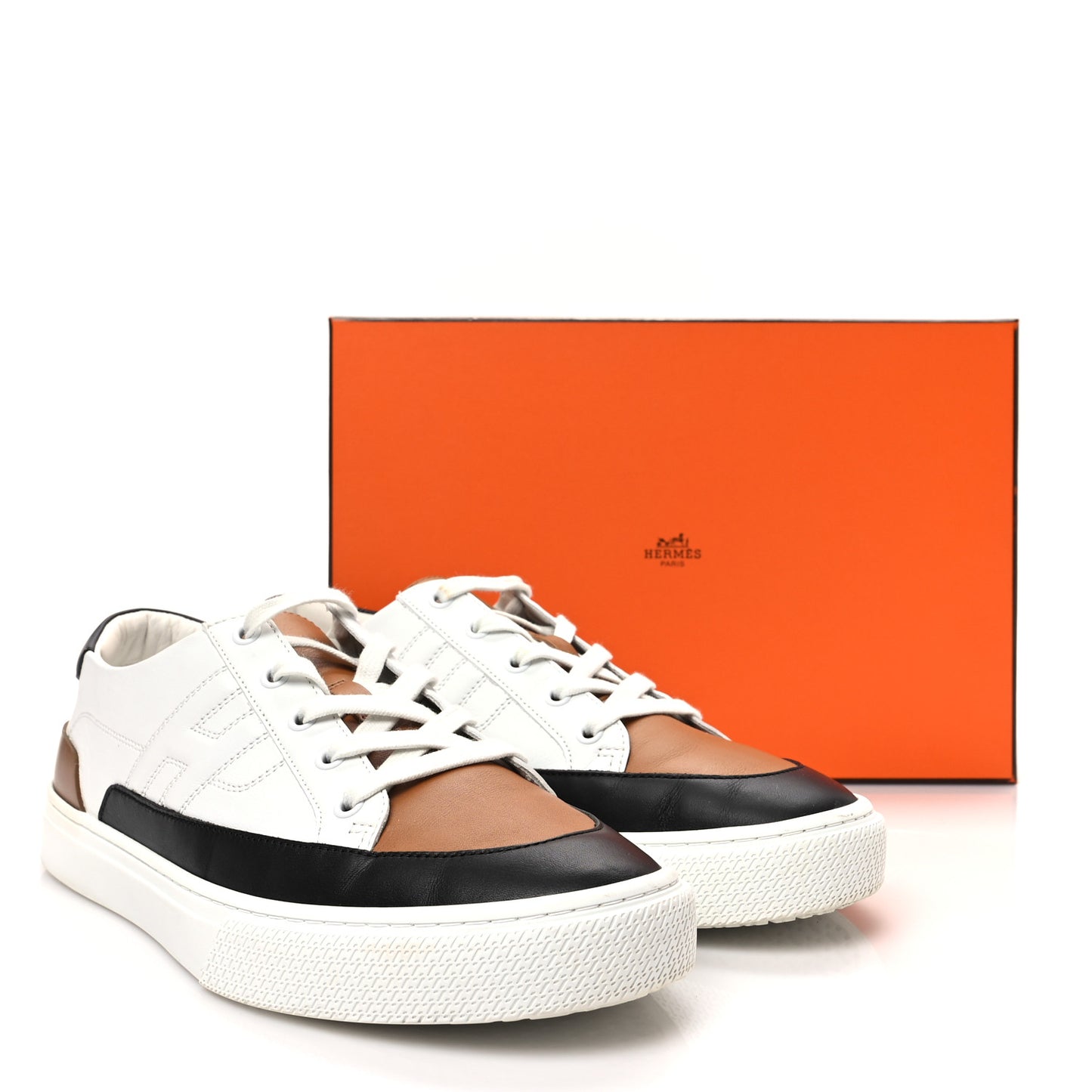 Calfskin Deep Sneakers 42 White Naturel Black