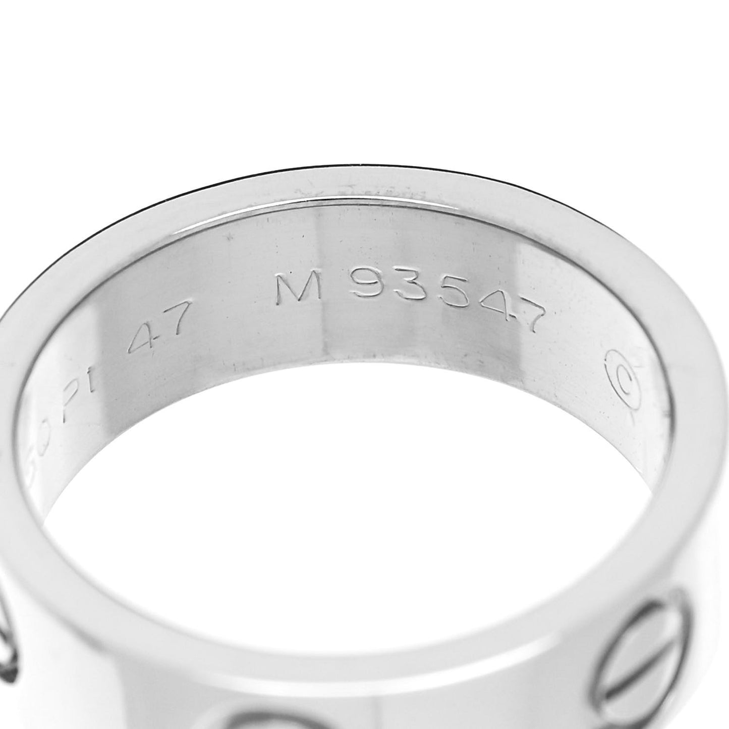 Platinum 5.5mm LOVE Ring 47 4
