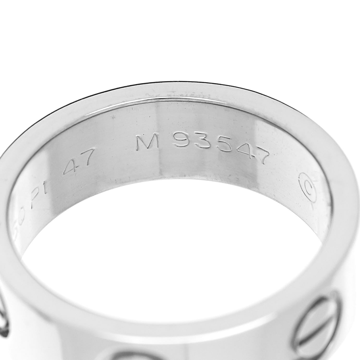 Cartier Platinum 5.5mm LOVE Ring 47 4 5 of 5