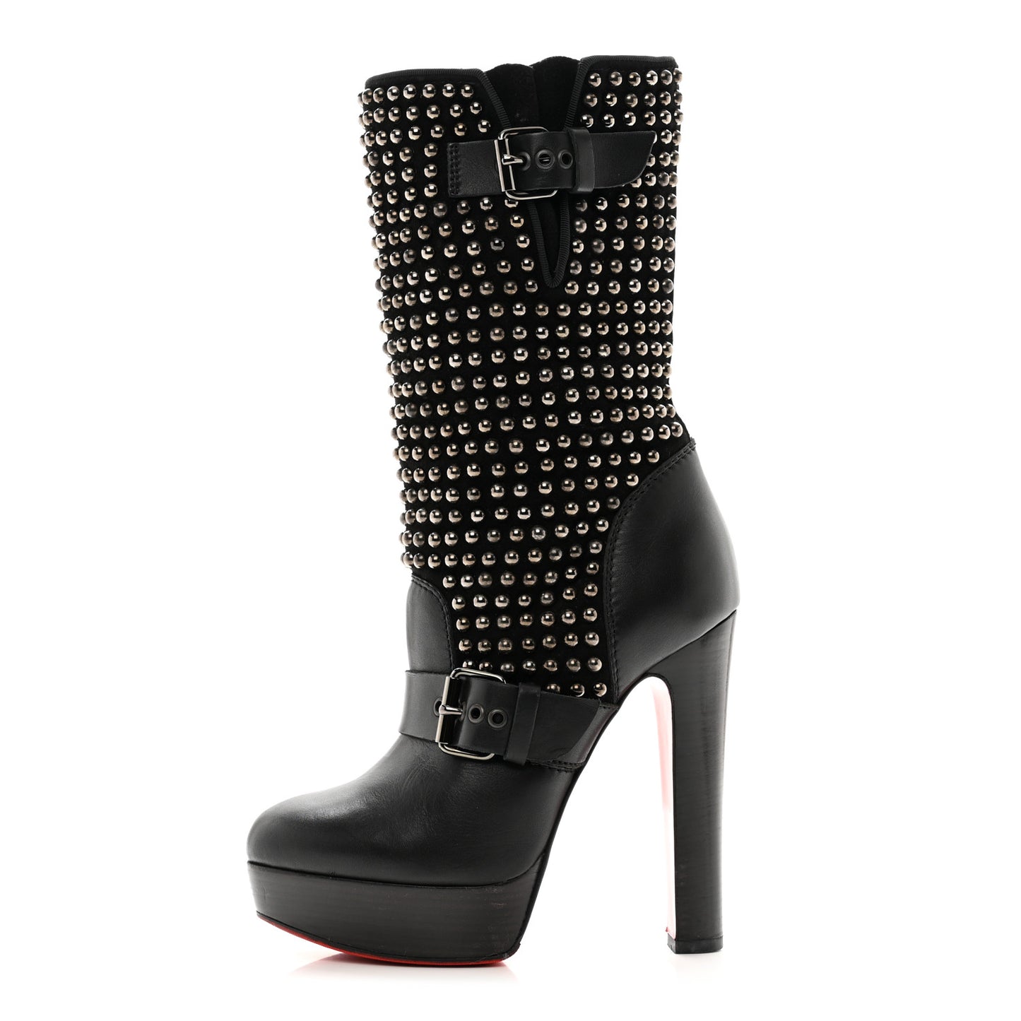 Calfskin VIP Suede Marisa 140 Studded Boots 36 Black