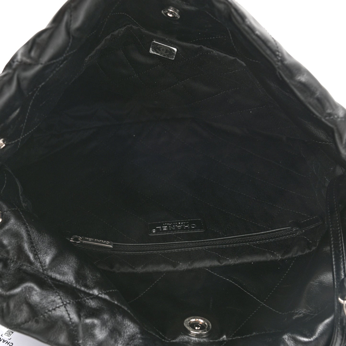 Shiny Calfskin Quilted Small Chanel 22 Black