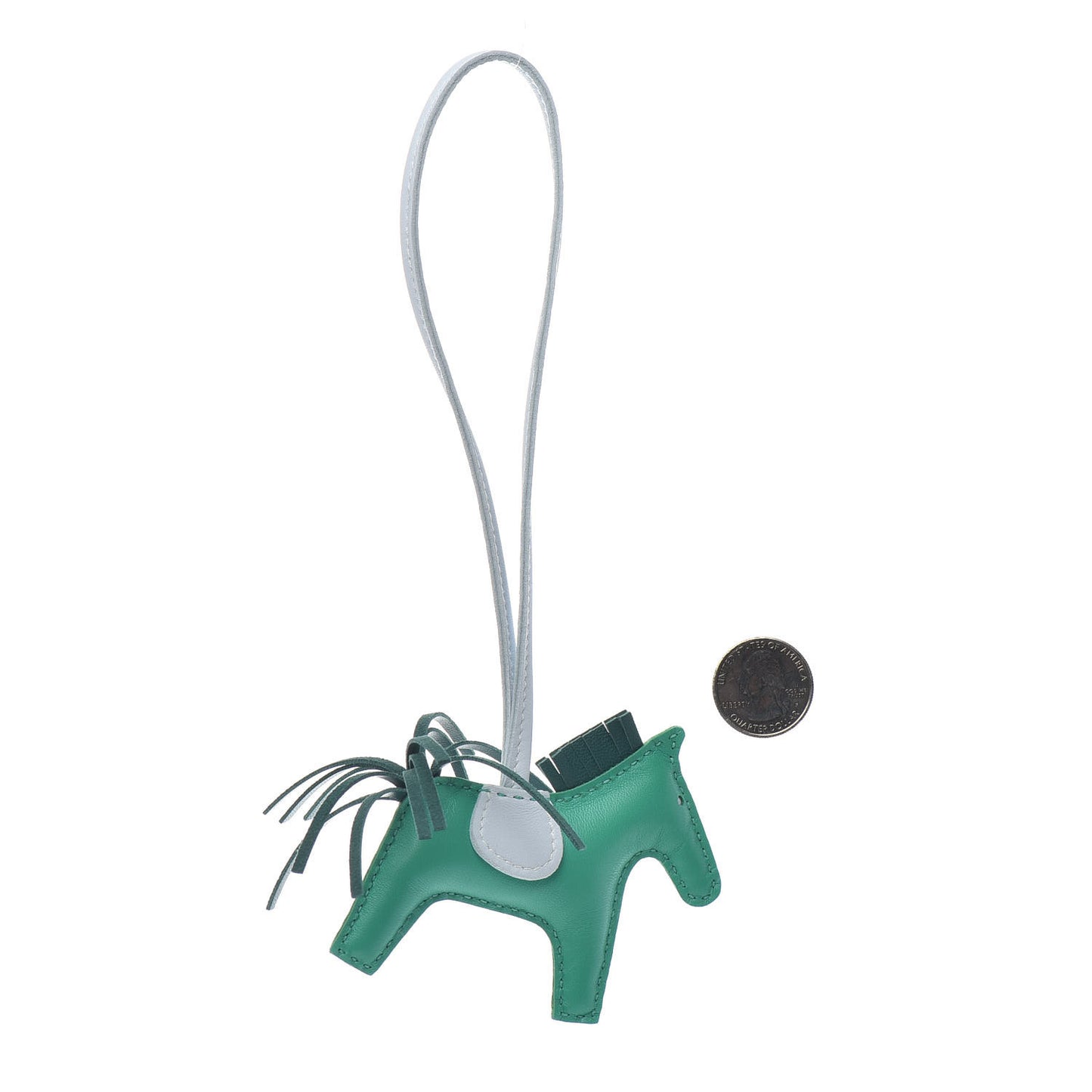Milo Lambskin Grigri Rodeo Horse Bag Charm PM Menthe Malachite Brume