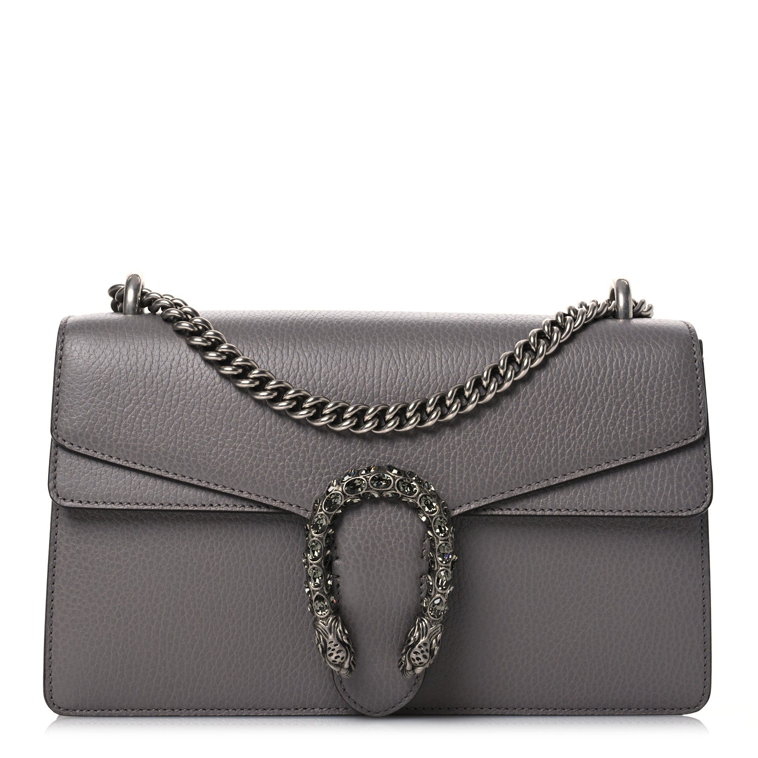 Gucci Pebbled Calfskin Small Dionysus Shoulder Bag Dusty Grey