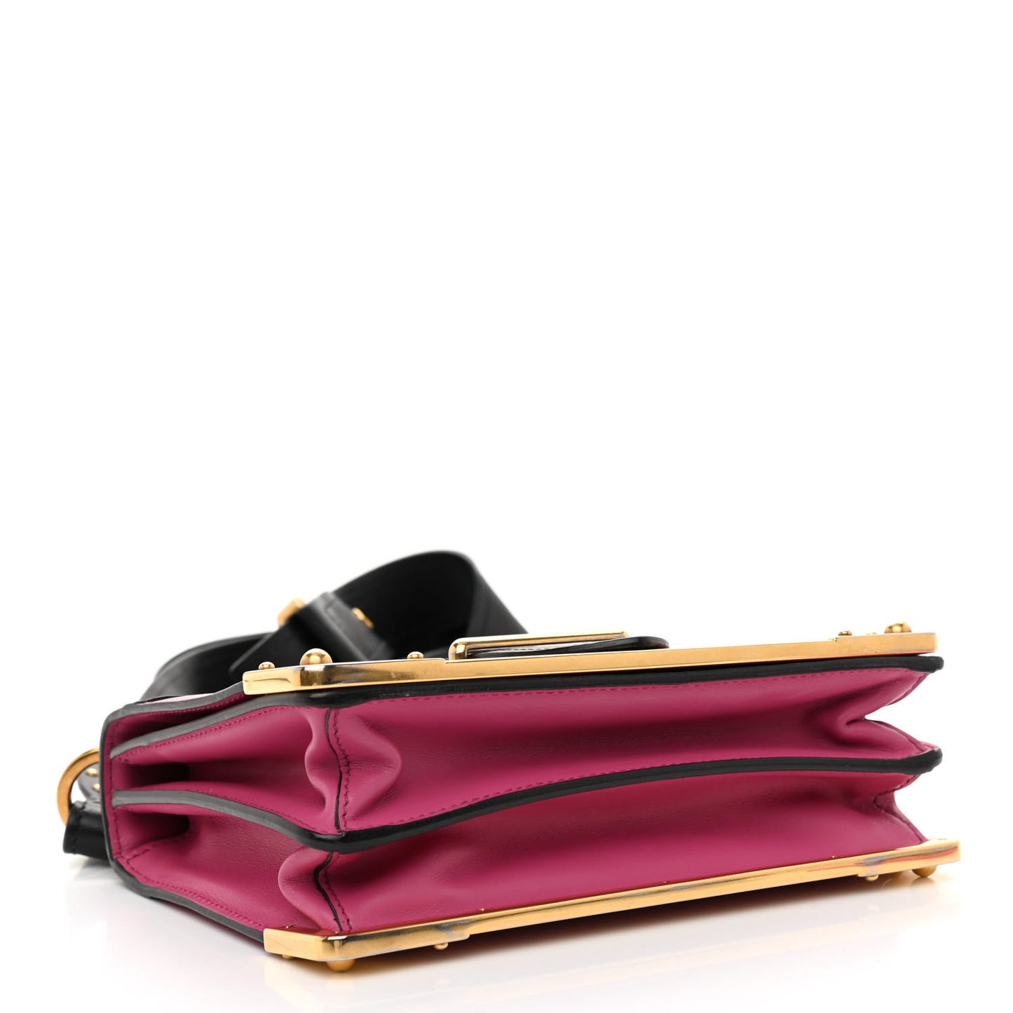 City Calf Saffiano Cahier Bag Fuxia Black