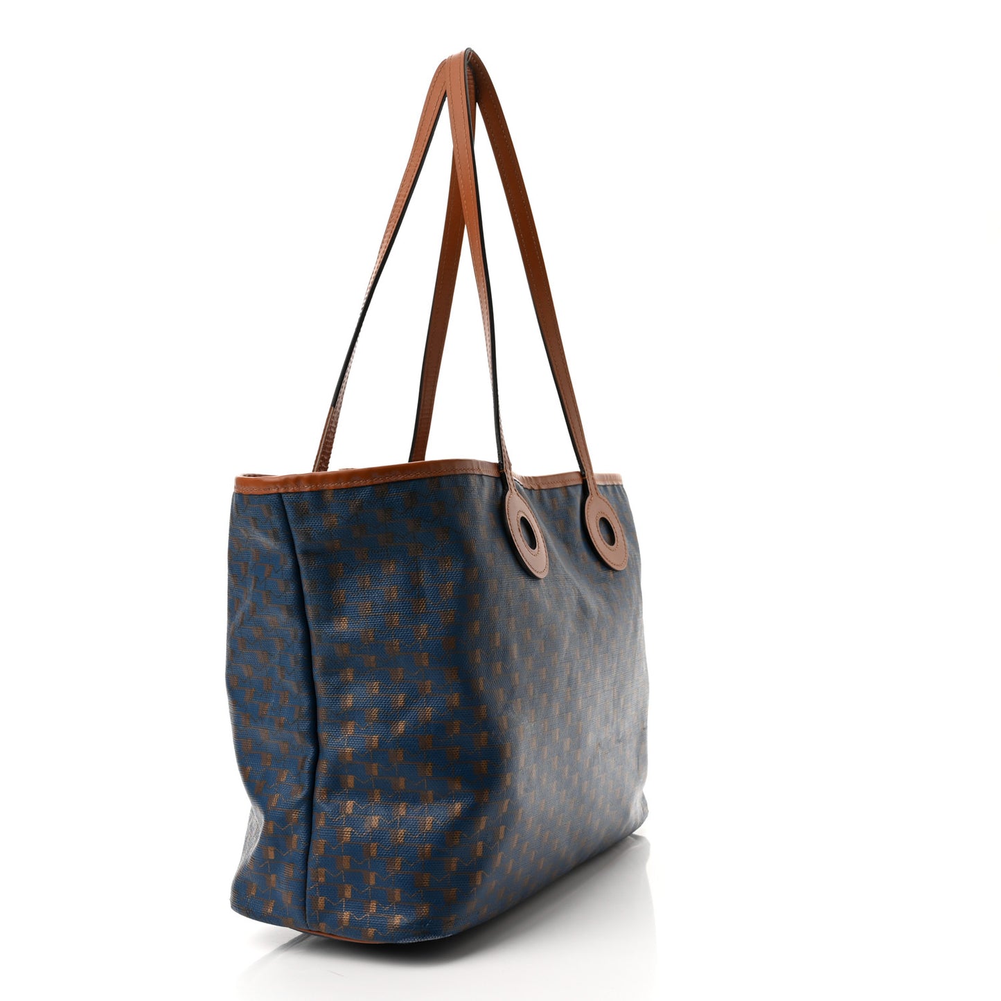 Grained Calfskin Canvas 1920 Oh! Tote Ruban Duo MM Indigo Bronze Cognac