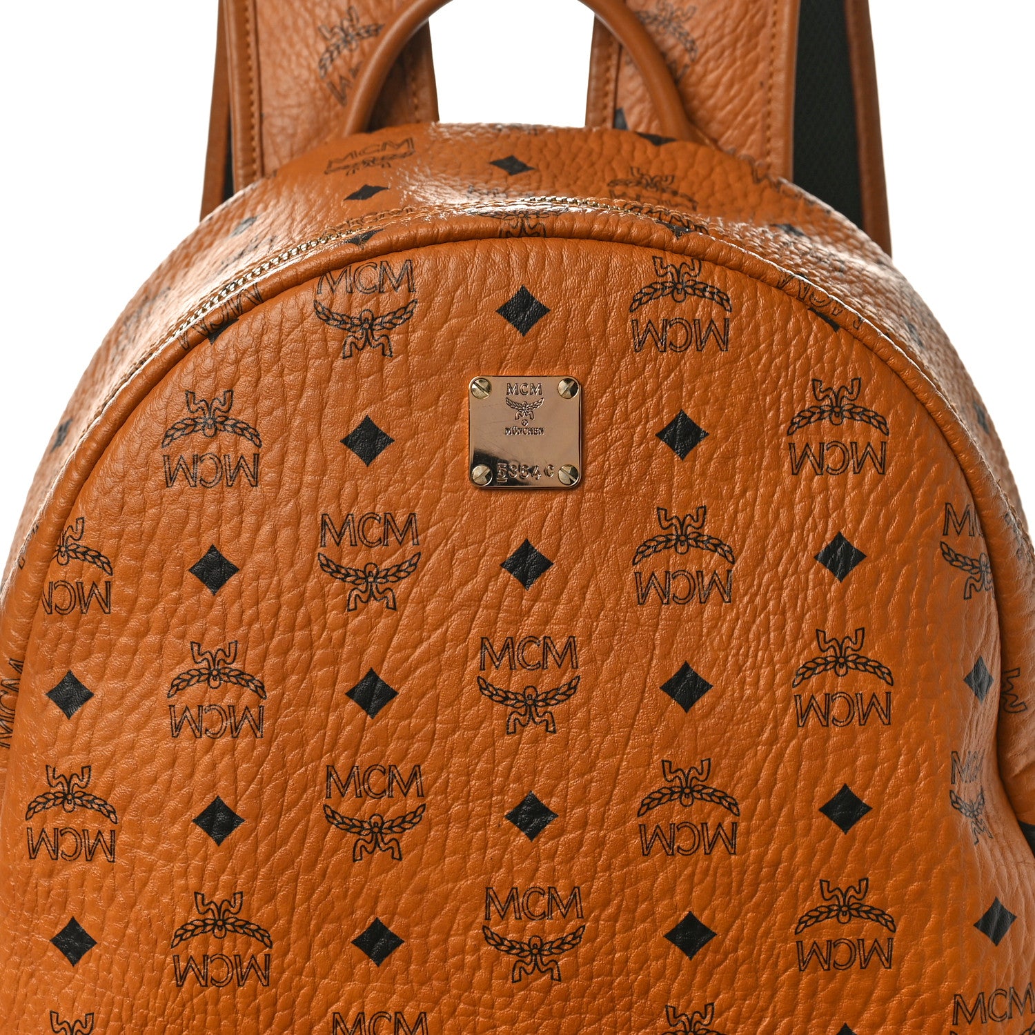 MCM Visetos Medium Side Studs Stark Backpack Cognac 8 of 10